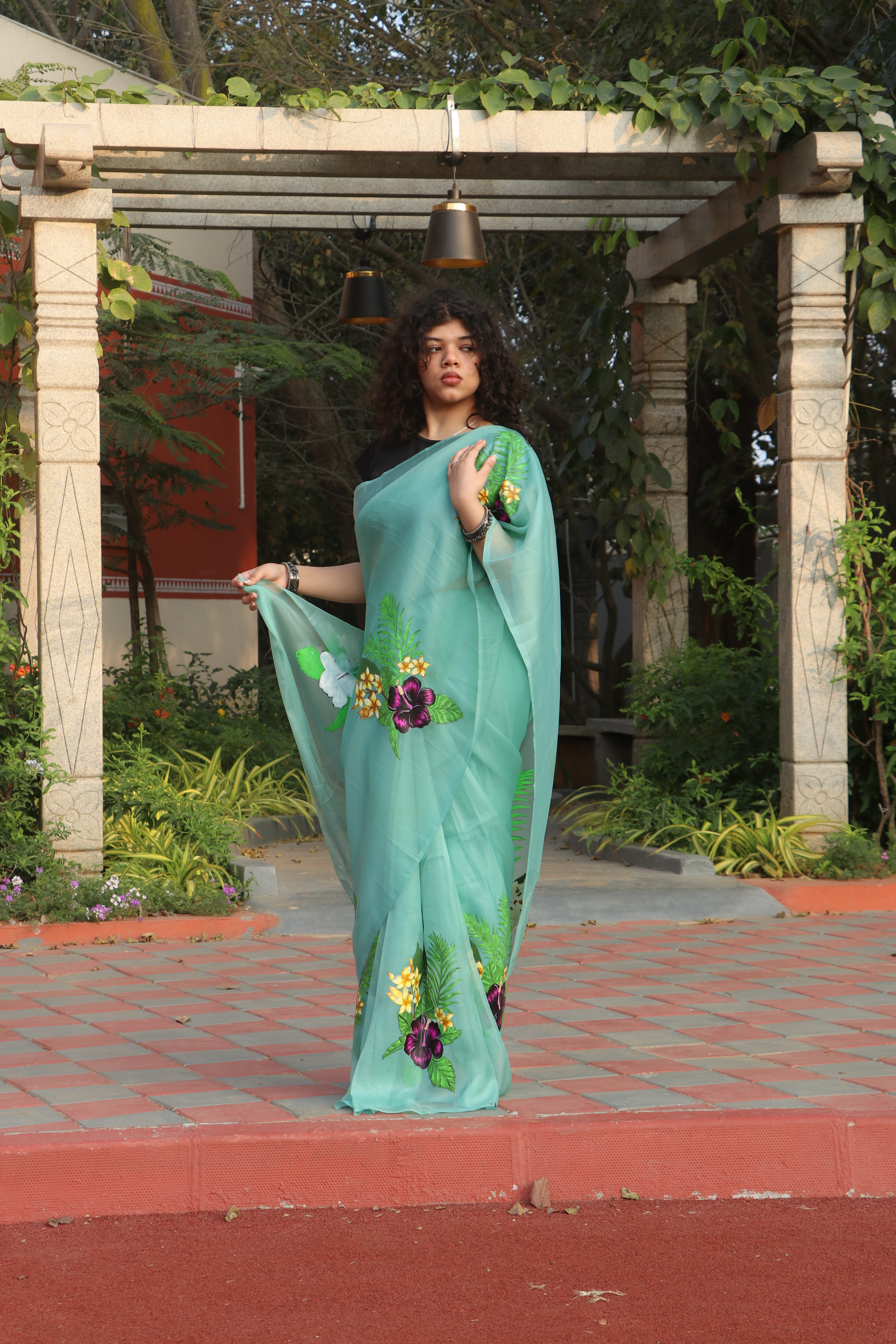 Tropical Bloom Saree
