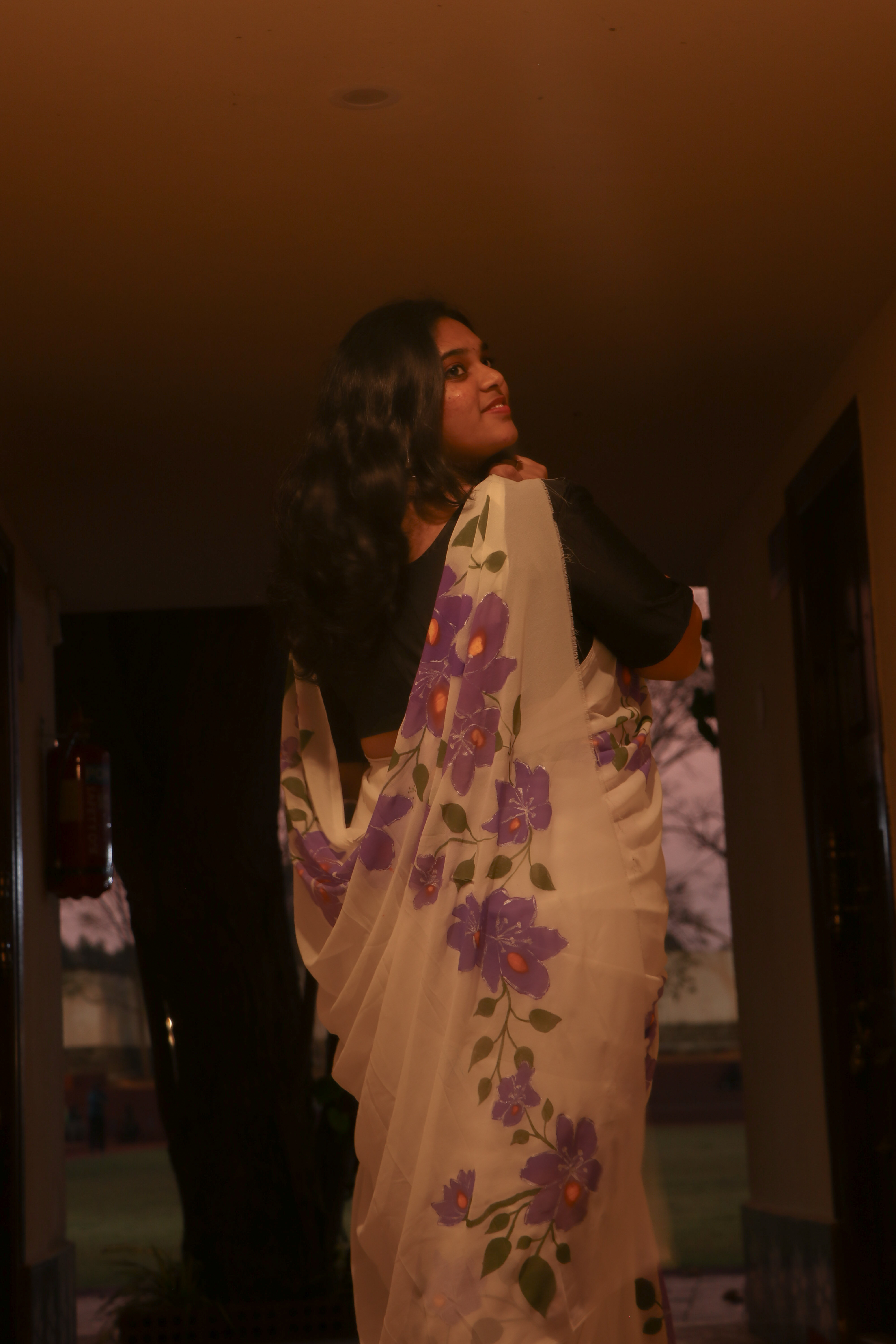 The Unseen Bloom Water Hyacinth Saree