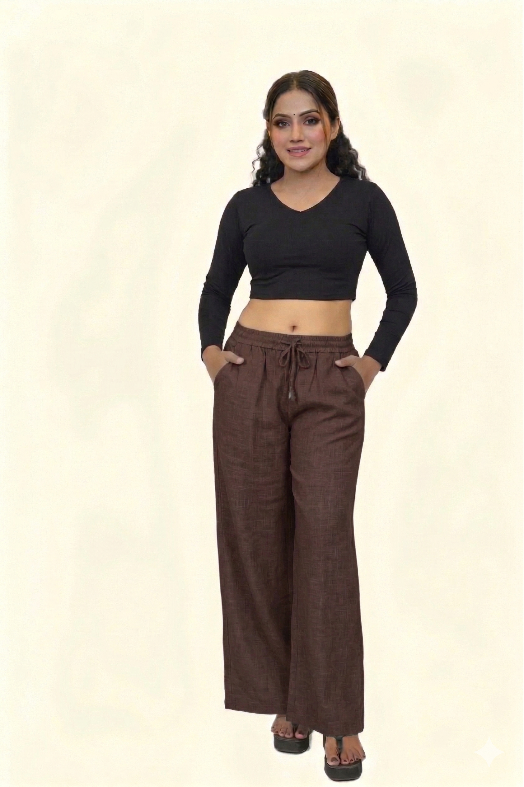 Premium Linen Wide-Leg Palazzo