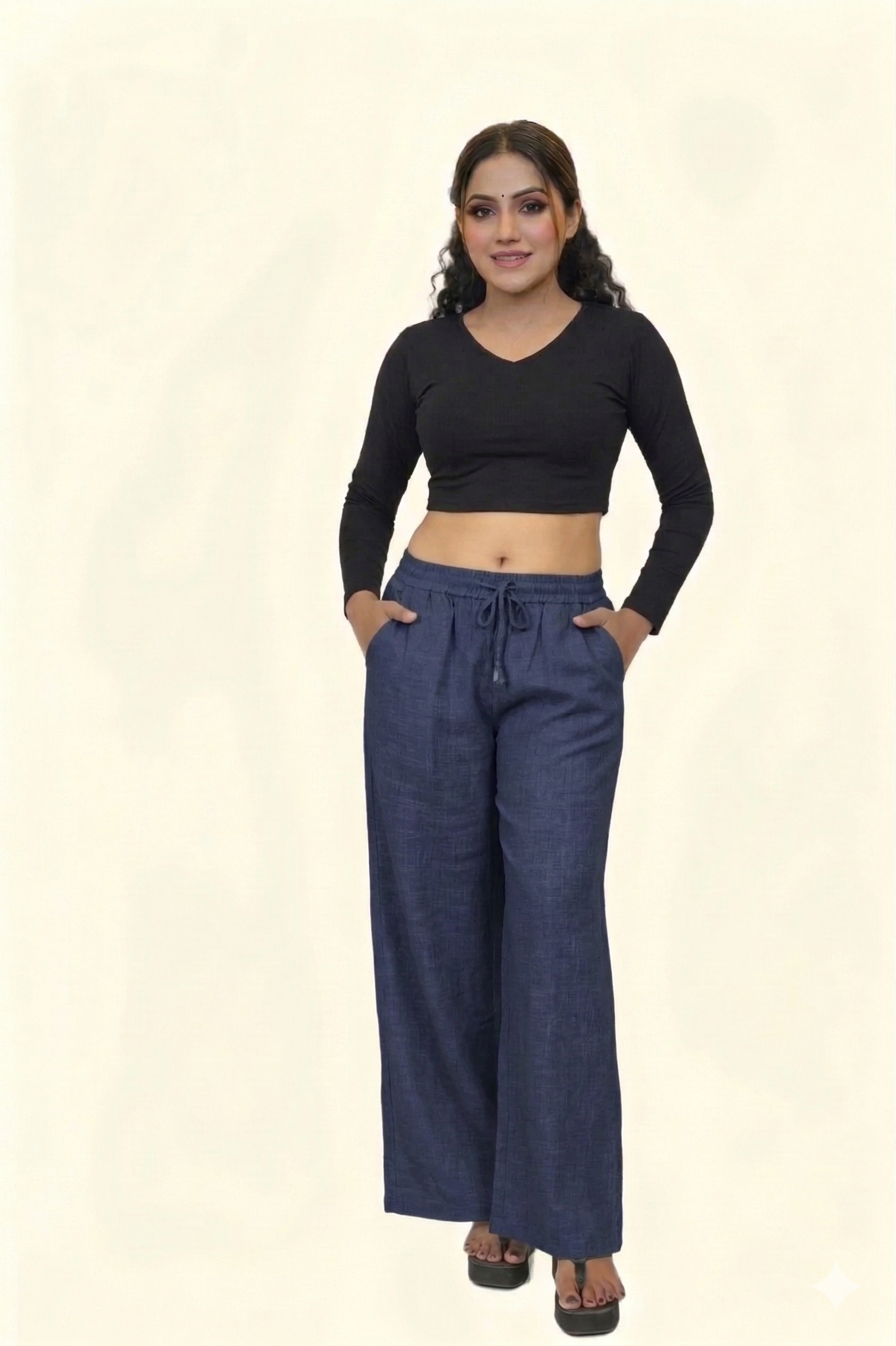 Premium Linen Wide-Leg Palazzo