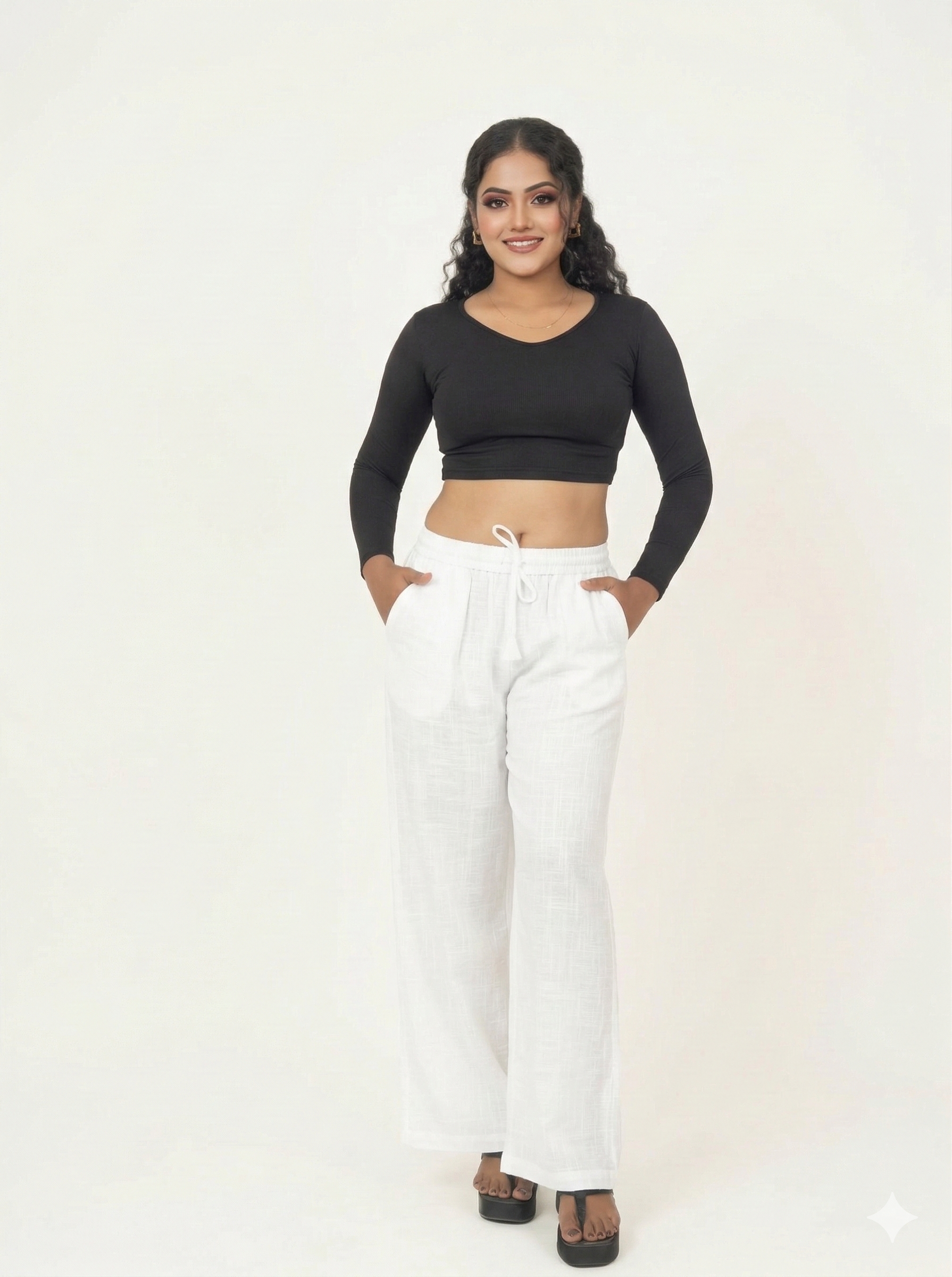 Premium Linen Wide-Leg Palazzo