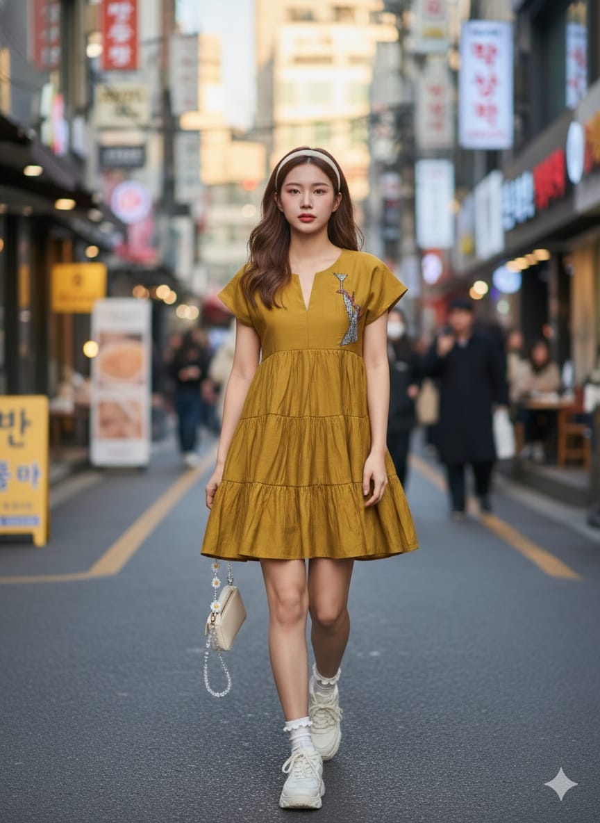 Mustard Tiered Dress