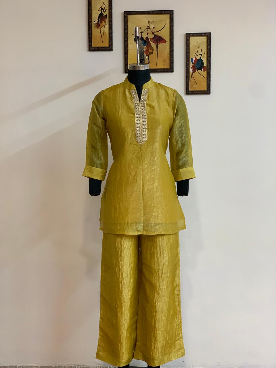 Golden Kurta Palazzo Set