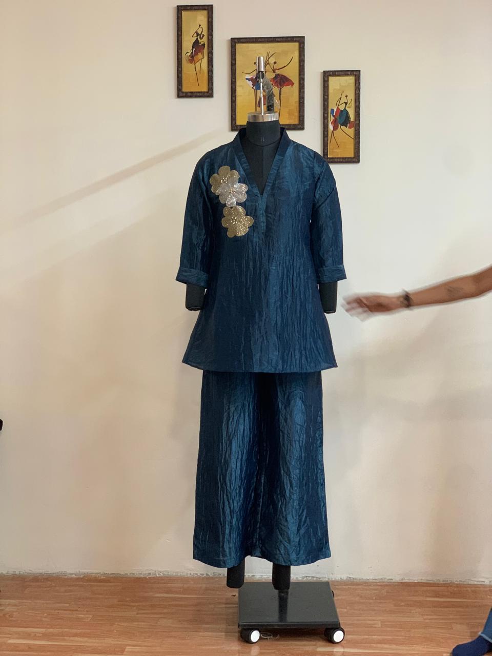 Blue Silk Kurta Set