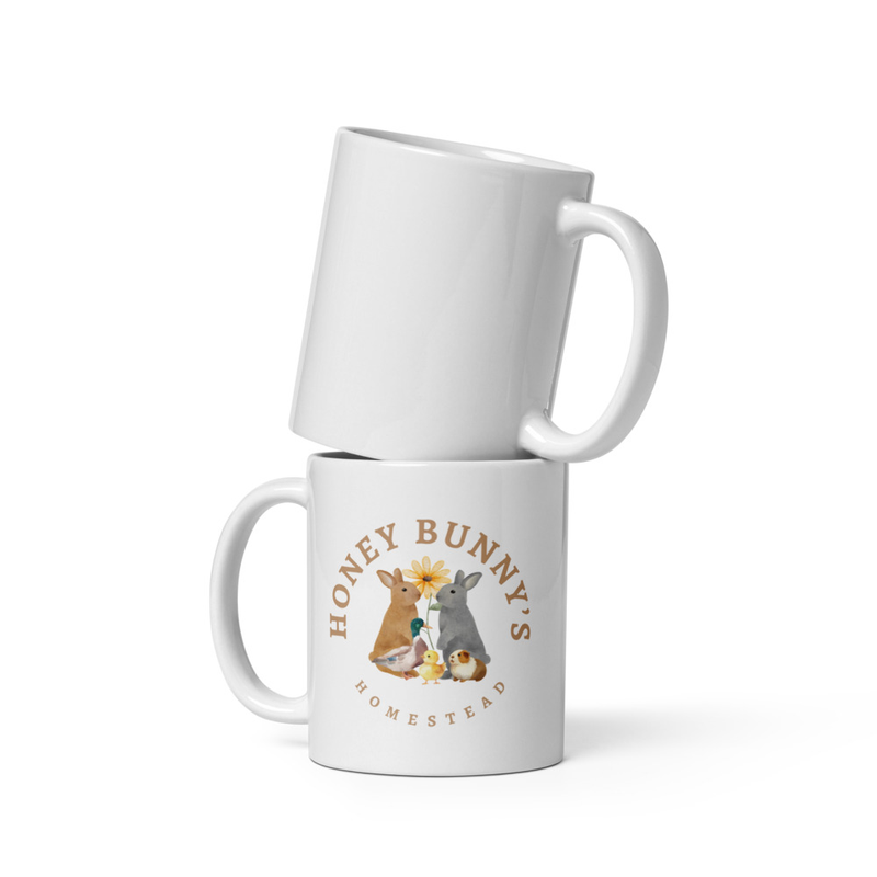 White glossy mug