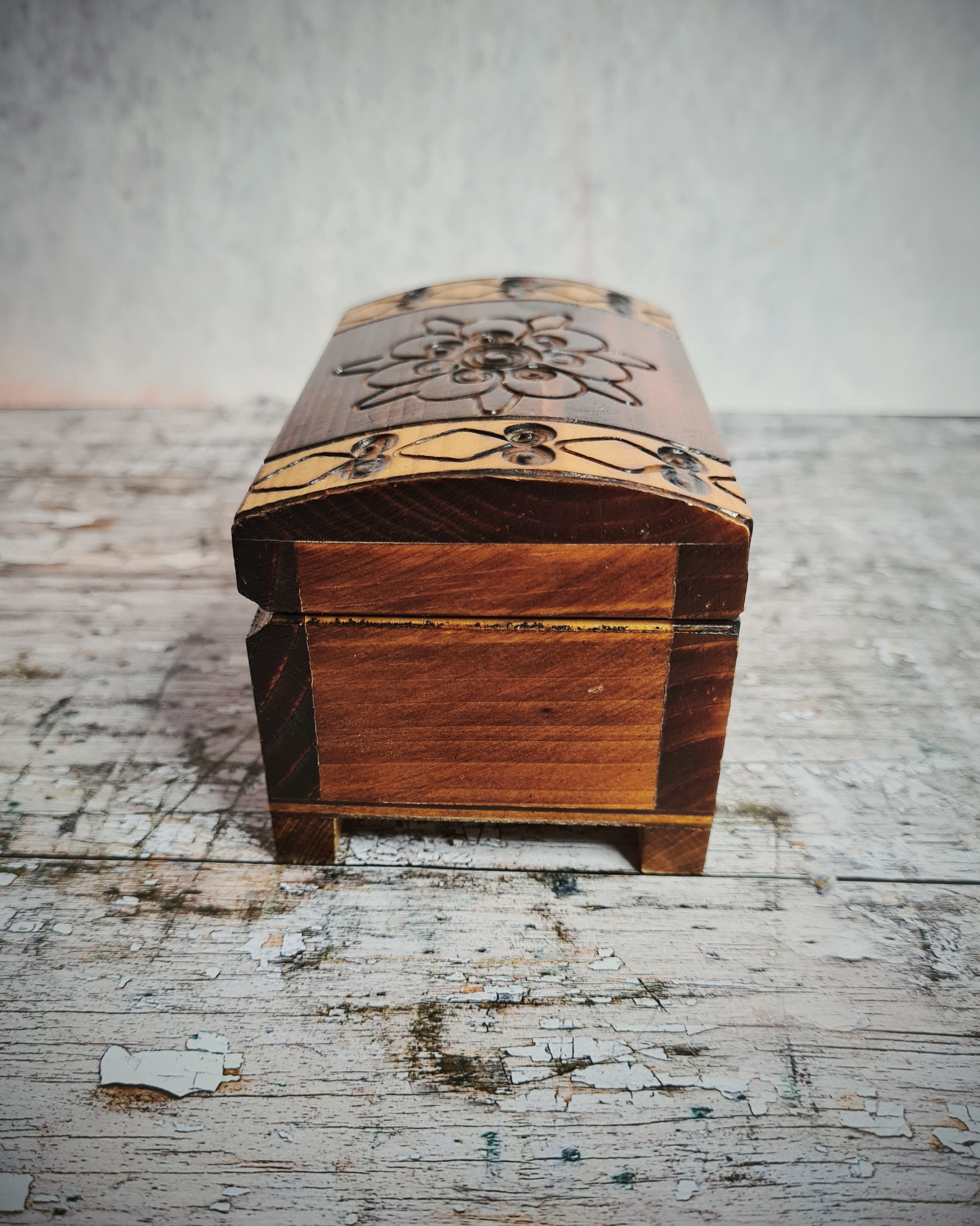 Carved Wooden Trinket Chest