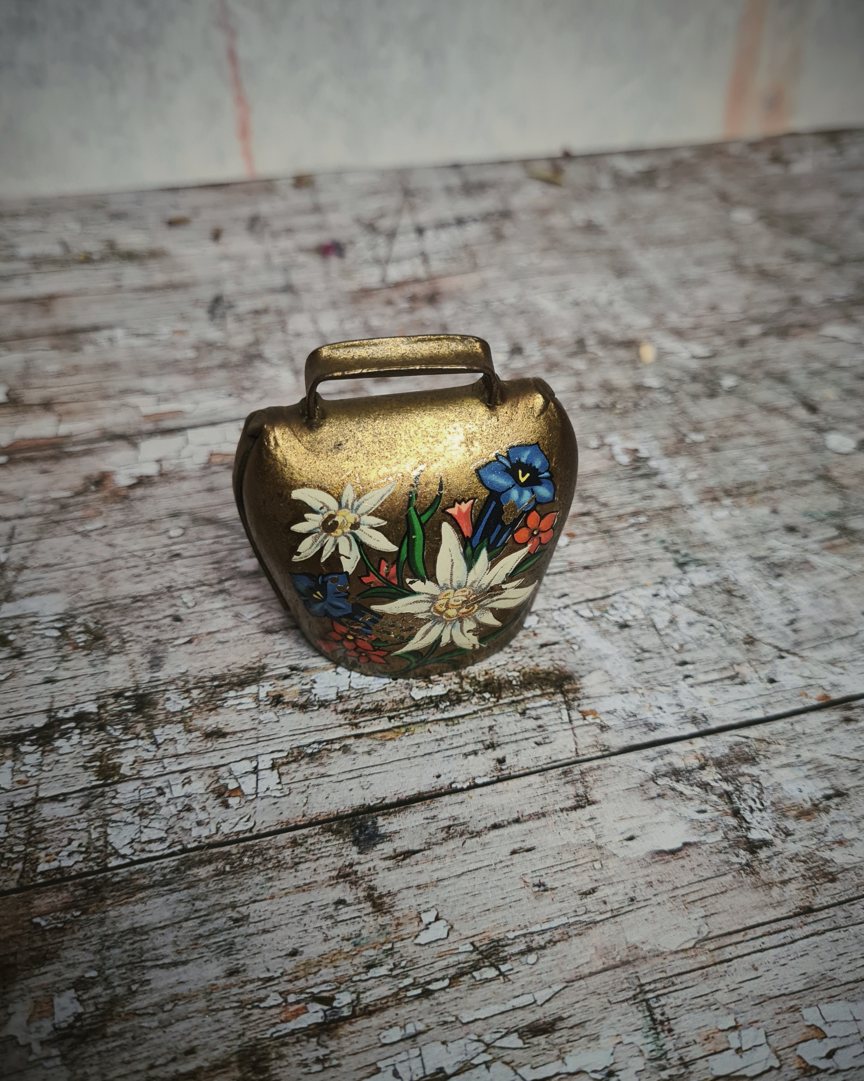 Vintage Brass Edelweiss Bell