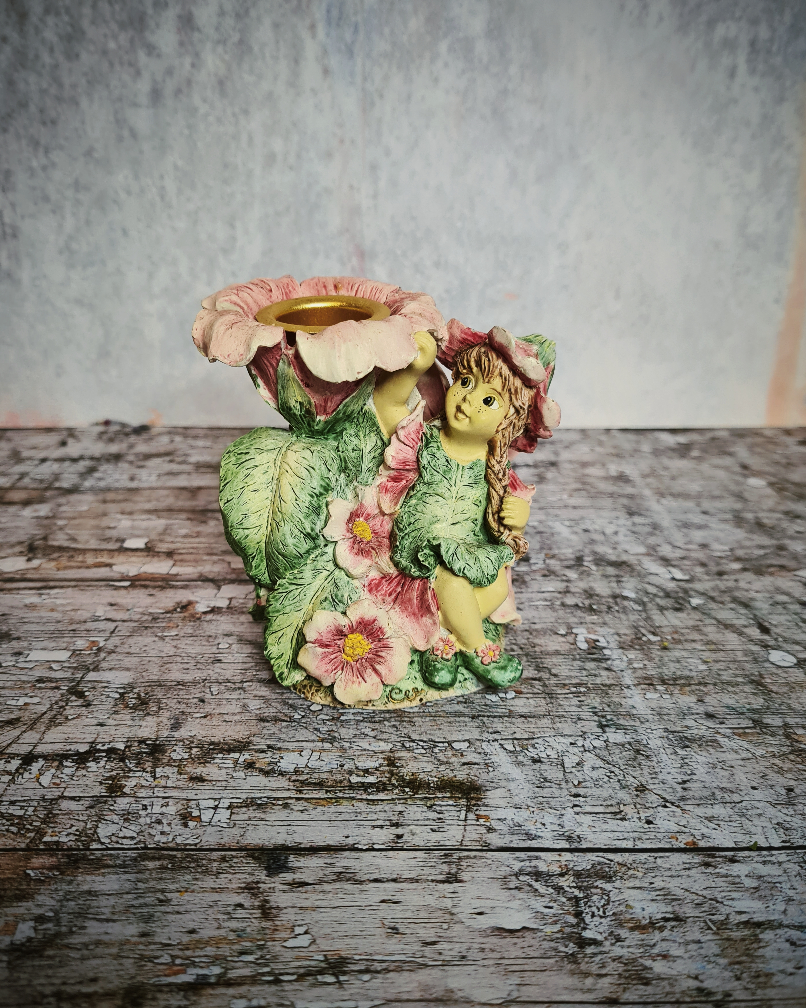 Floral Fairy Pixie Small Candle Holder