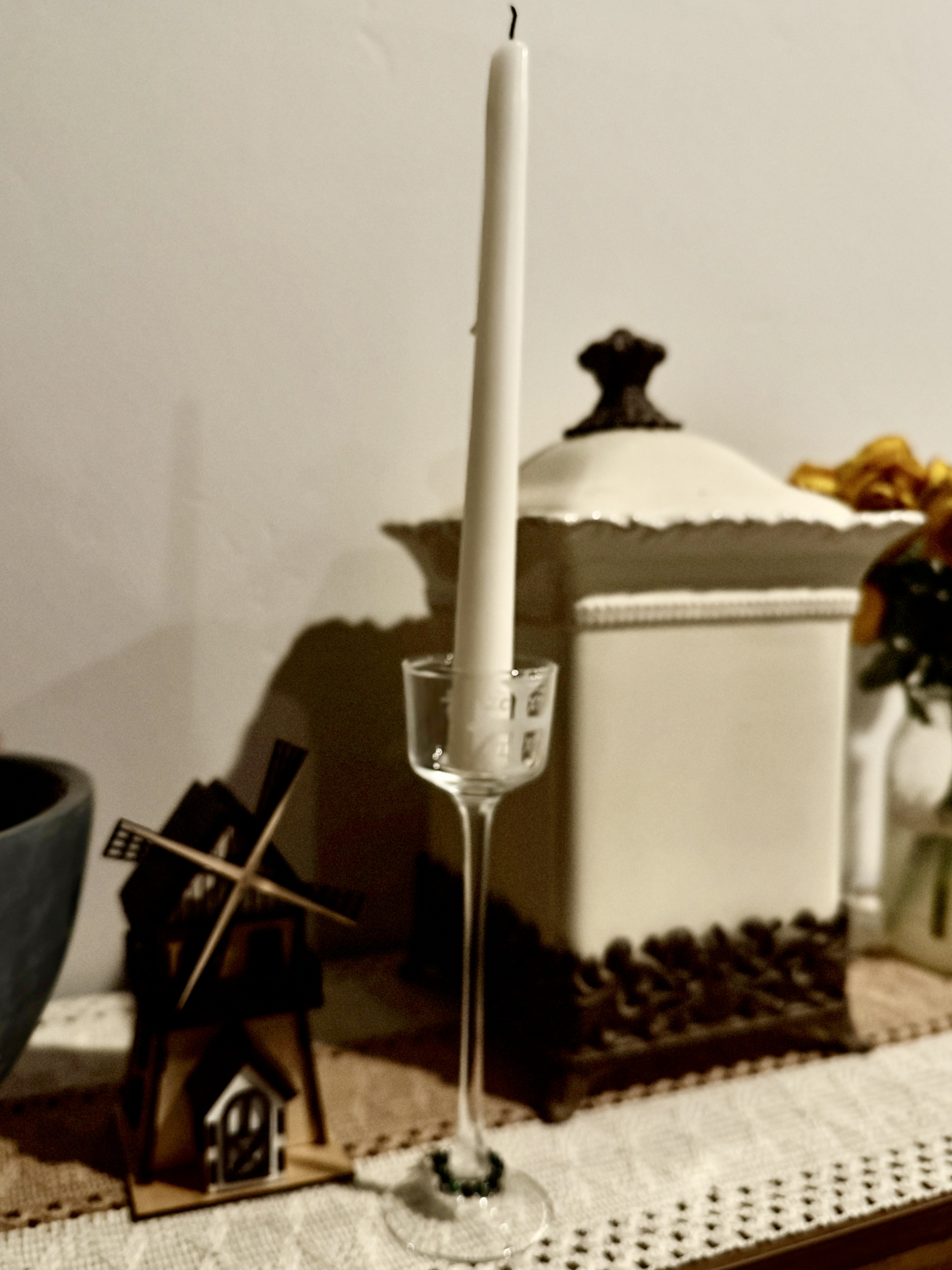 Orthodox Prayer Corner Candle Holder | Glass Vigil Candle Stand | Icon Corner Candle Holder