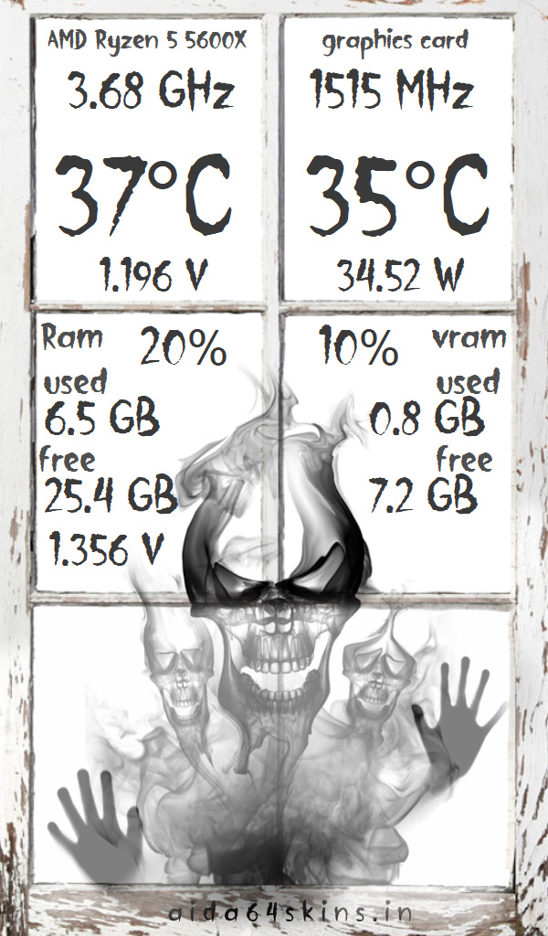 Skull System Monitor Skin