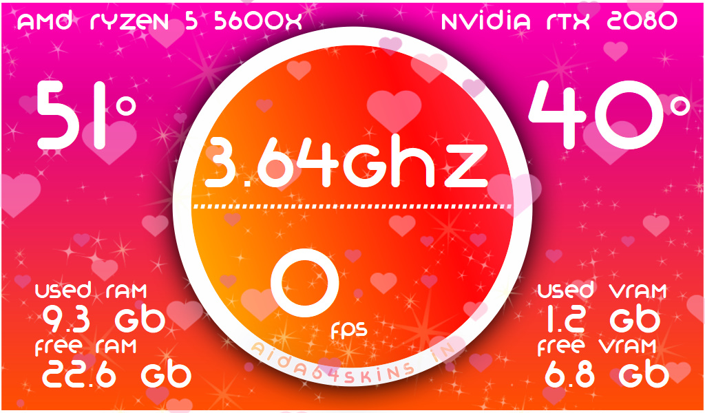 Valentine's Day System Monitor Skin
