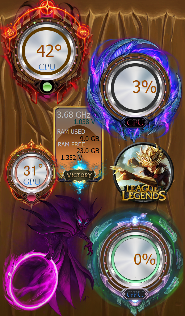 League of Legends System Monitor Widget