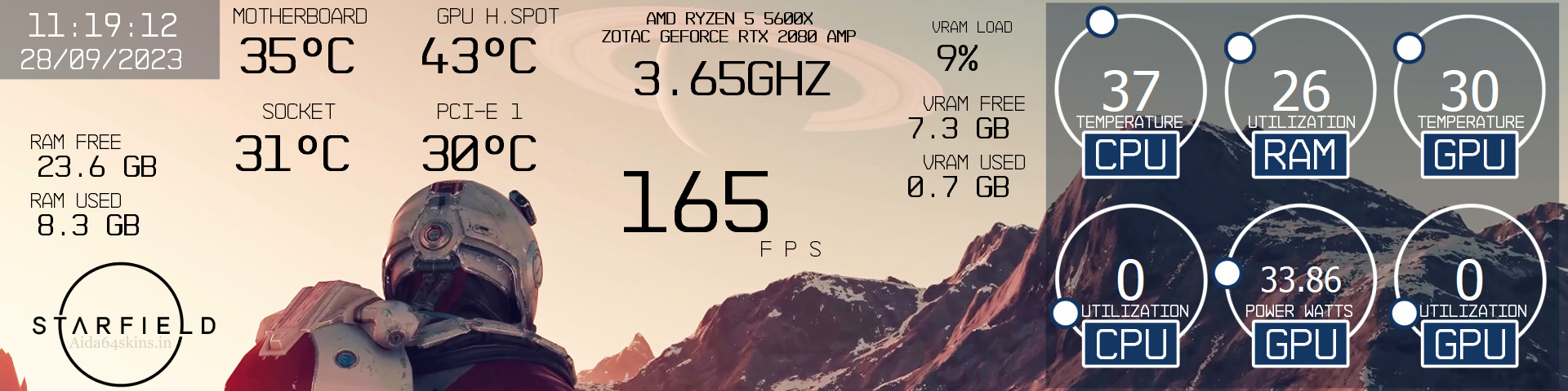 Starfield Game Performance Overlay