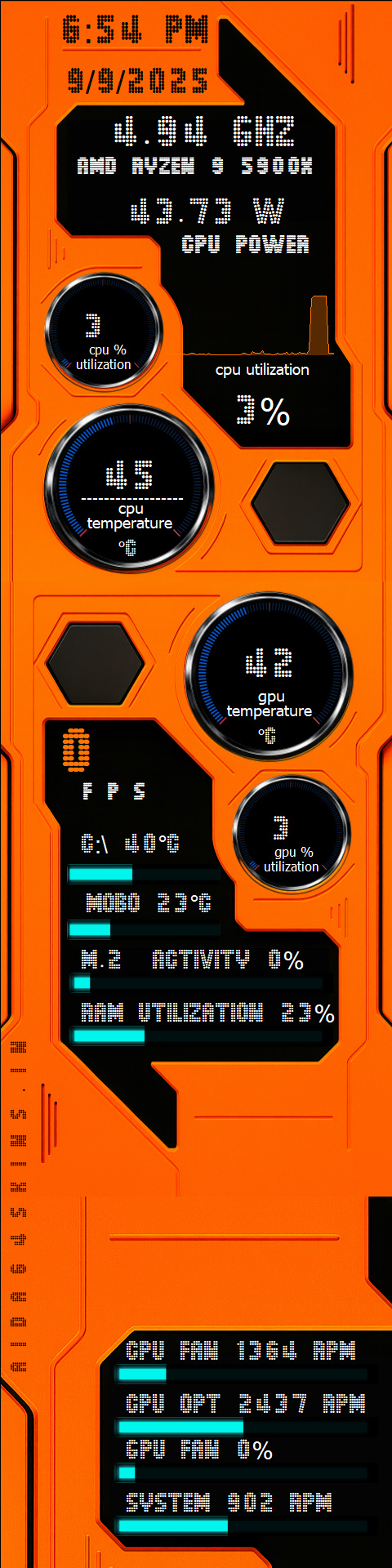 Futuristic PC Monitoring Overlay