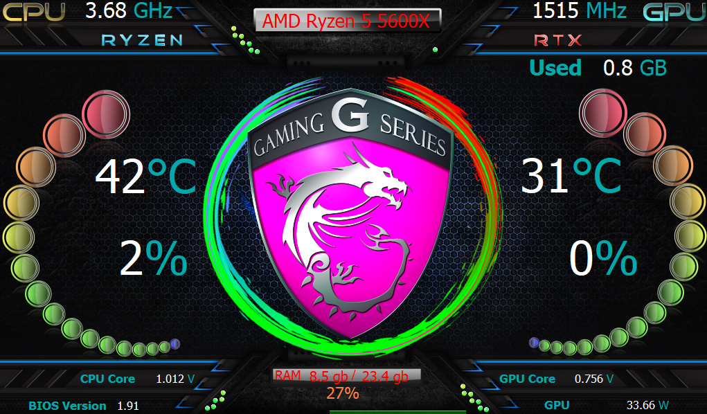 MSI Gaming Monitoring Overlay
