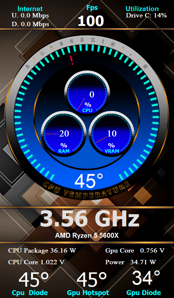 System Performance Monitor Skin