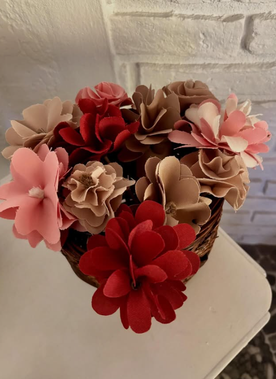 Flor decorativas en tela