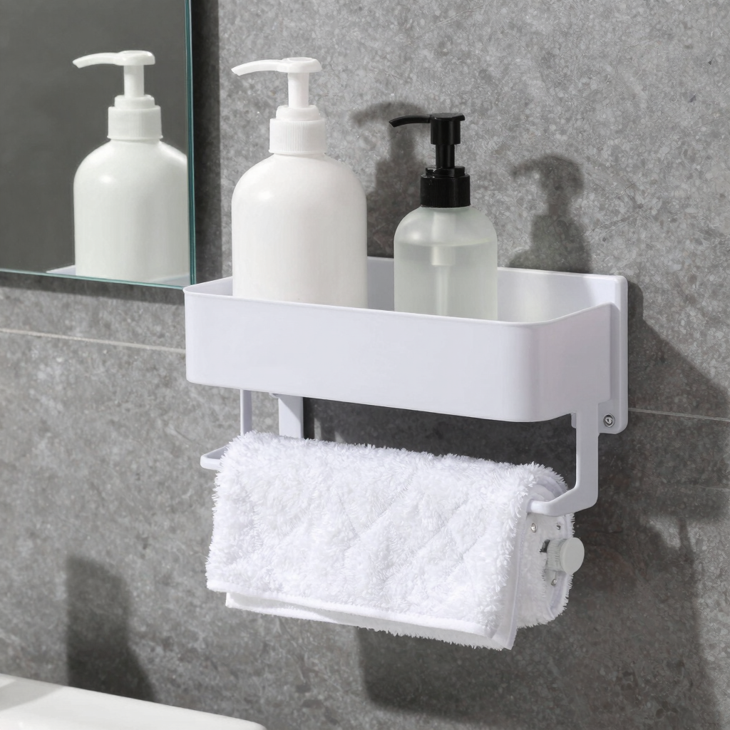 Wall Mounted Bathroom Organizer Shelf