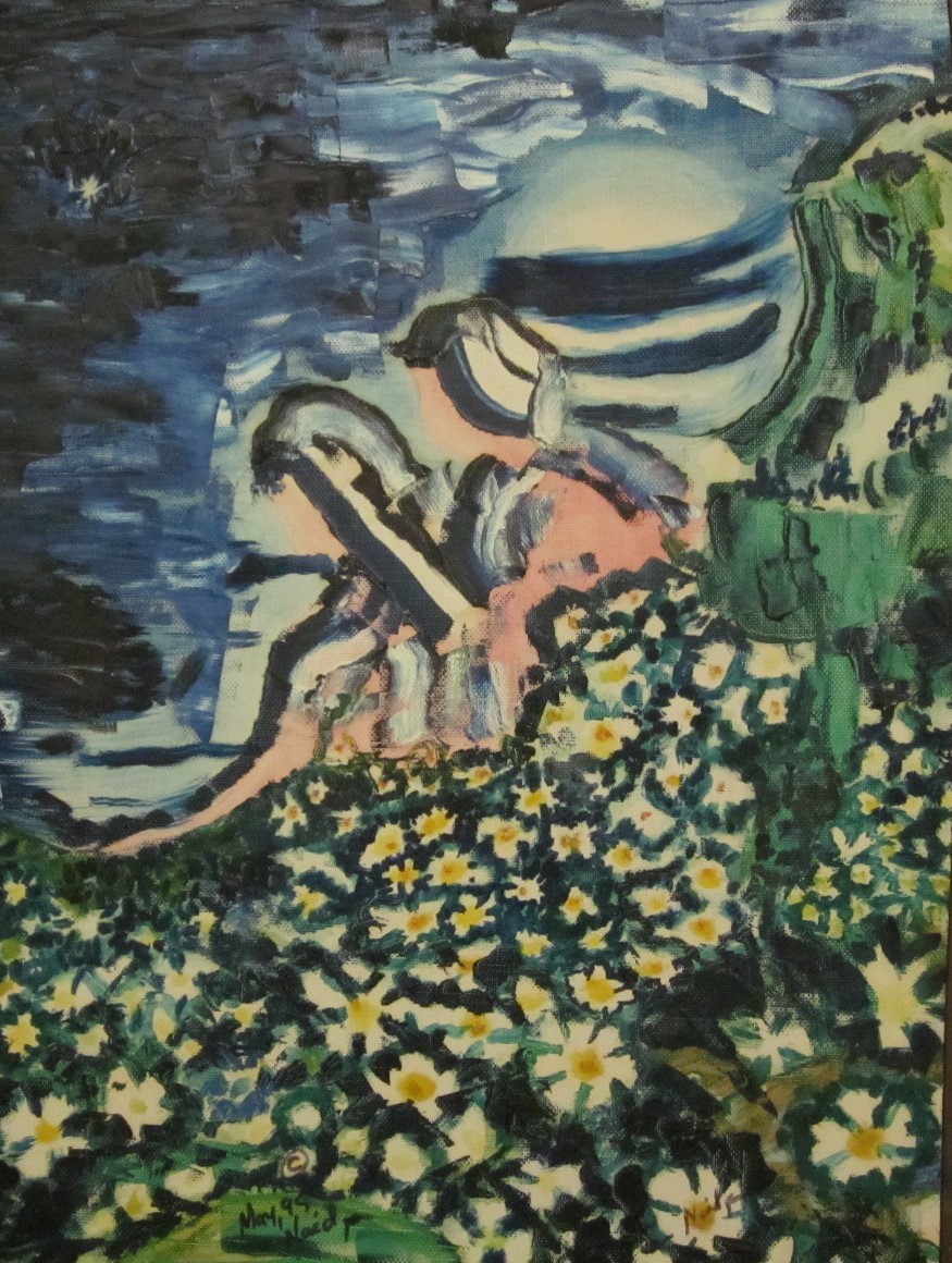 Paradise  - Abstract Floral Night Painting