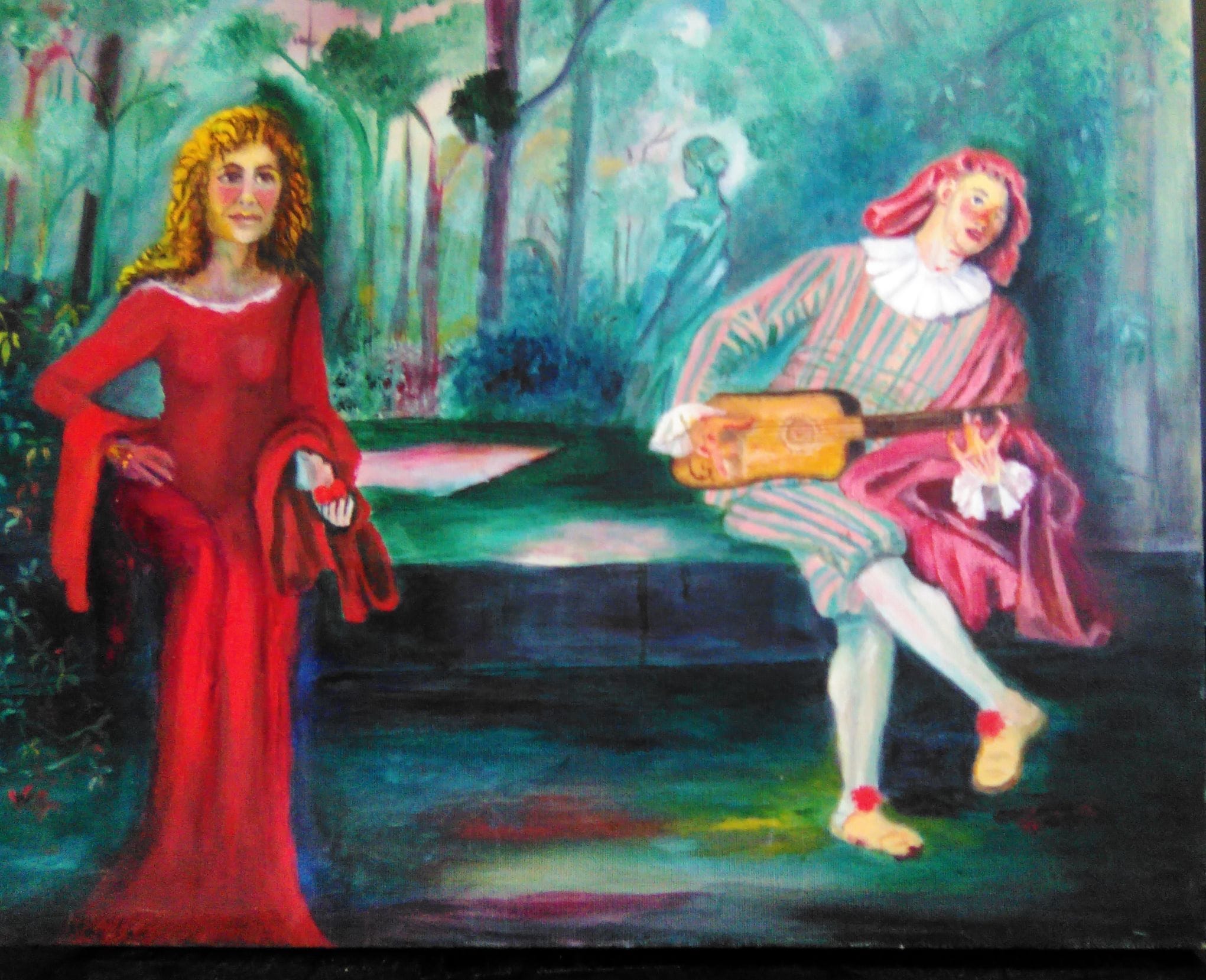 Romantic Serenade Painting Giving the heart