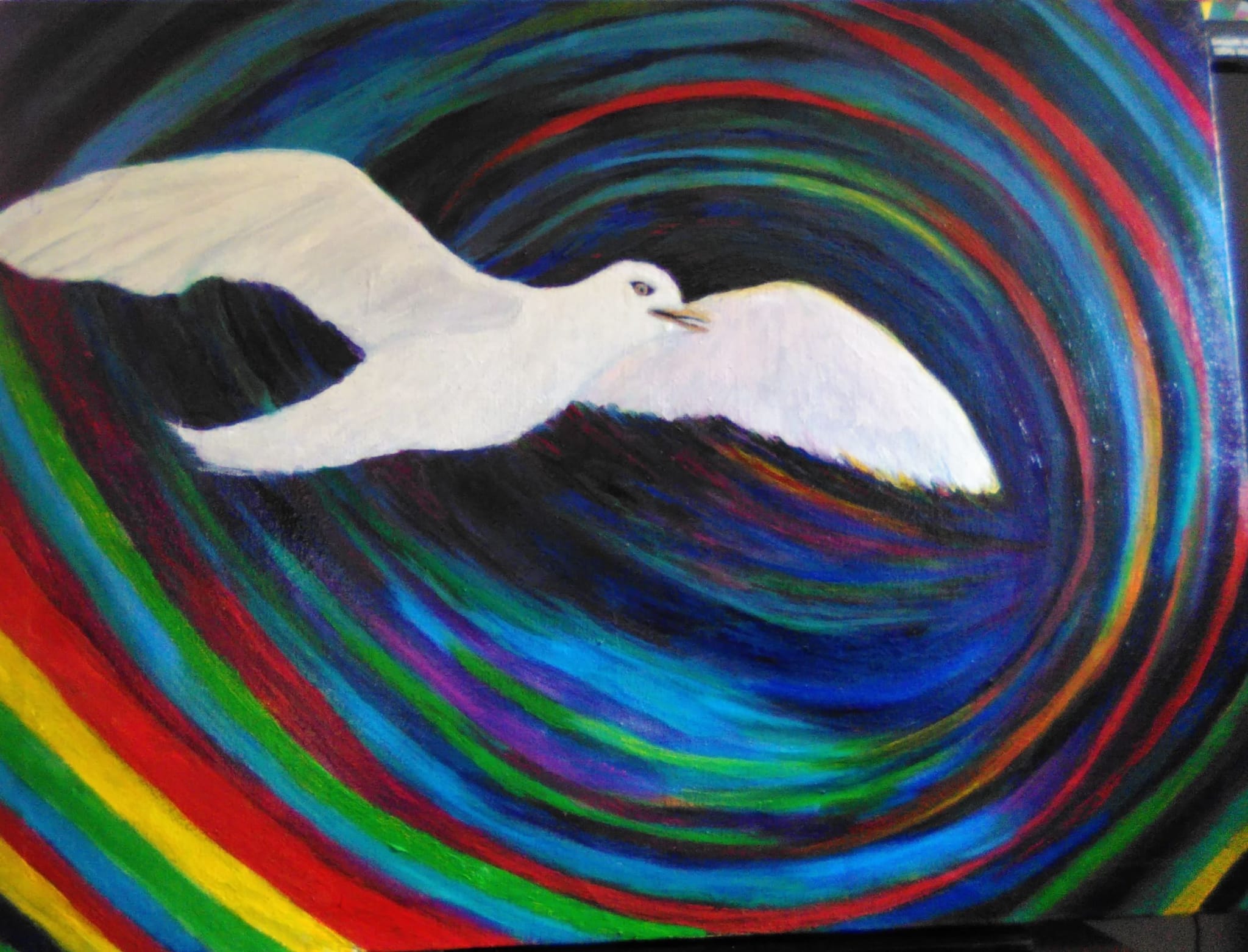 Soaring White Dove Painting