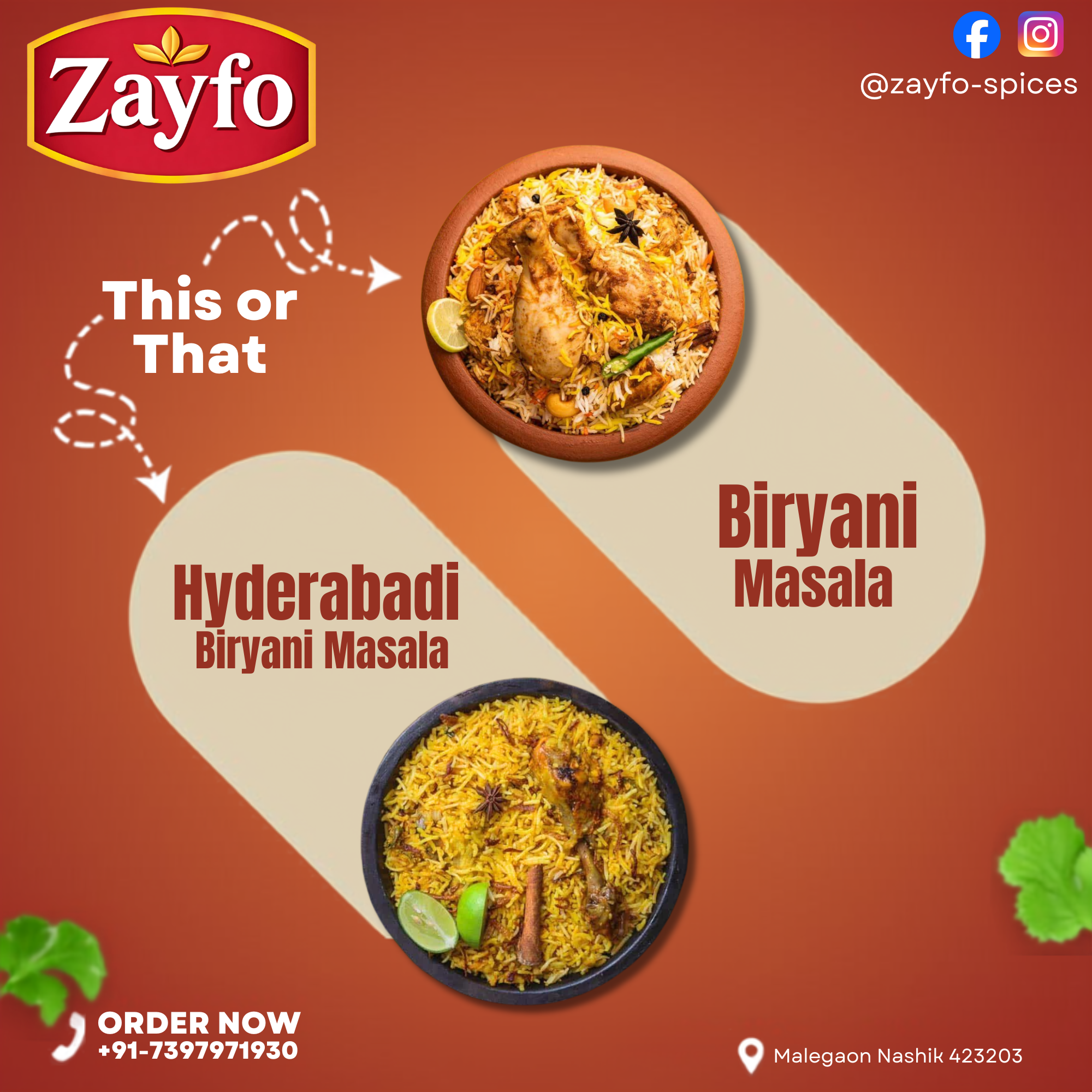  Zayfo Hyderabadi Biryani & Biryani Masala Combo Pack 40g ( Pack of 2 )