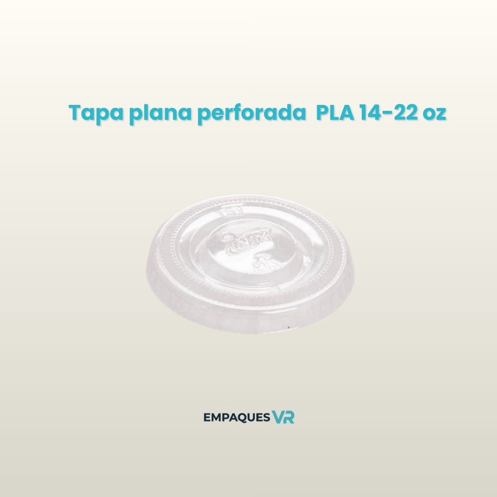 Tapa Plana perforada PLA 14-22 oz