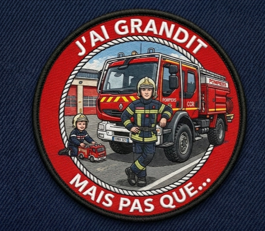 Ecusson Pompiers 'J'ai Grandit'