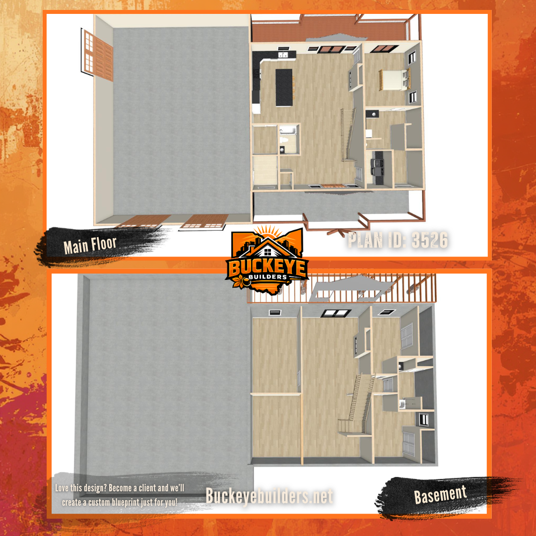 Plan #3526 - Barndominium on a Basement Foundation