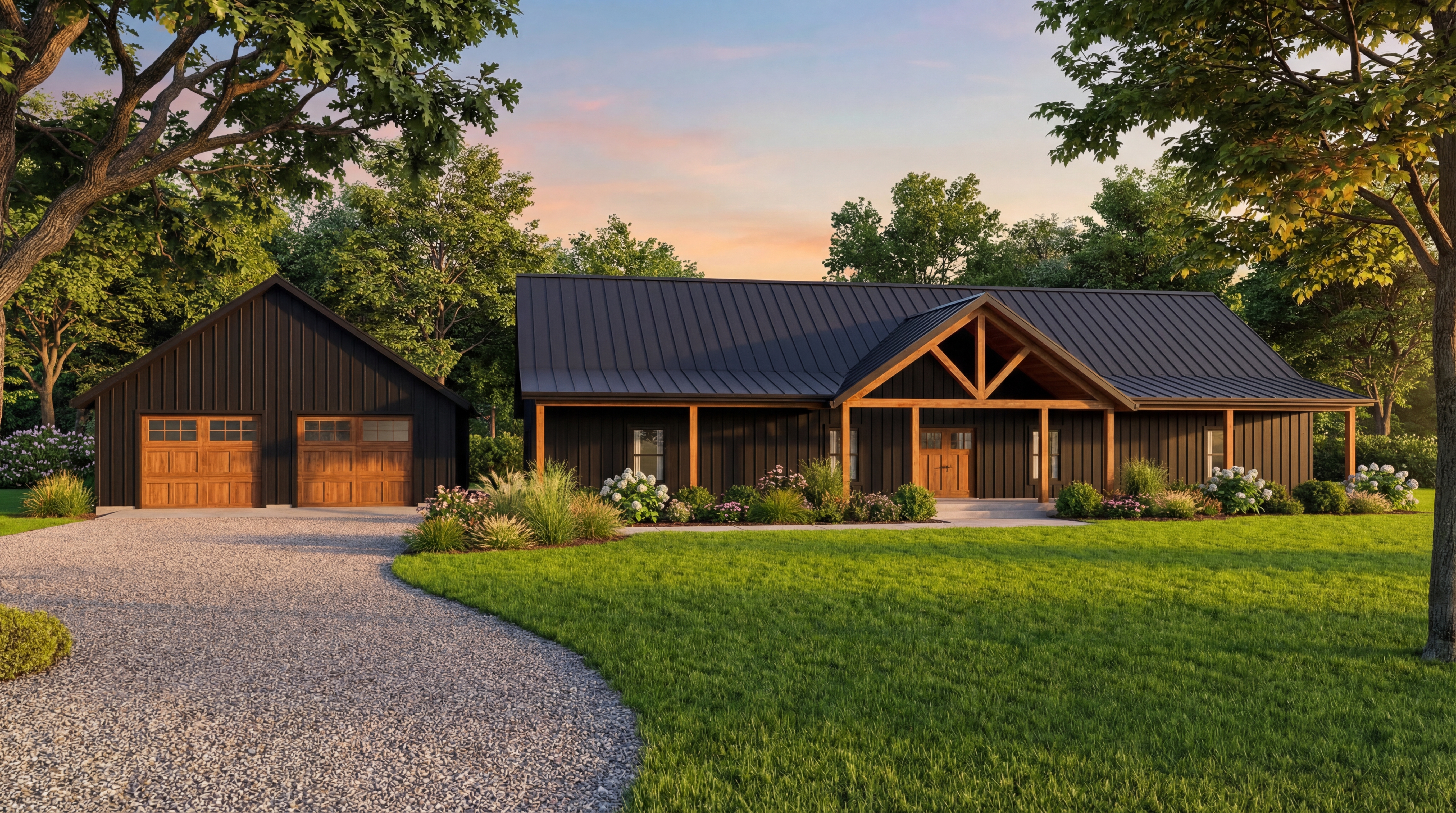 4 Bedroom Modern Farmhouse Ranch Plan with Vaulted Living Room & Garage | Plan 31126