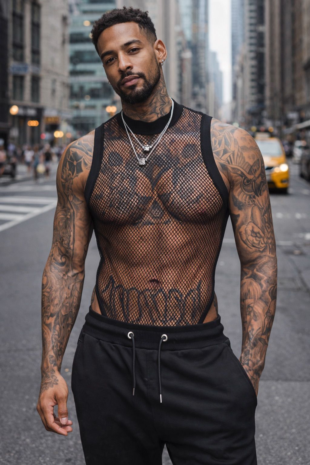 Body de malla para hombre