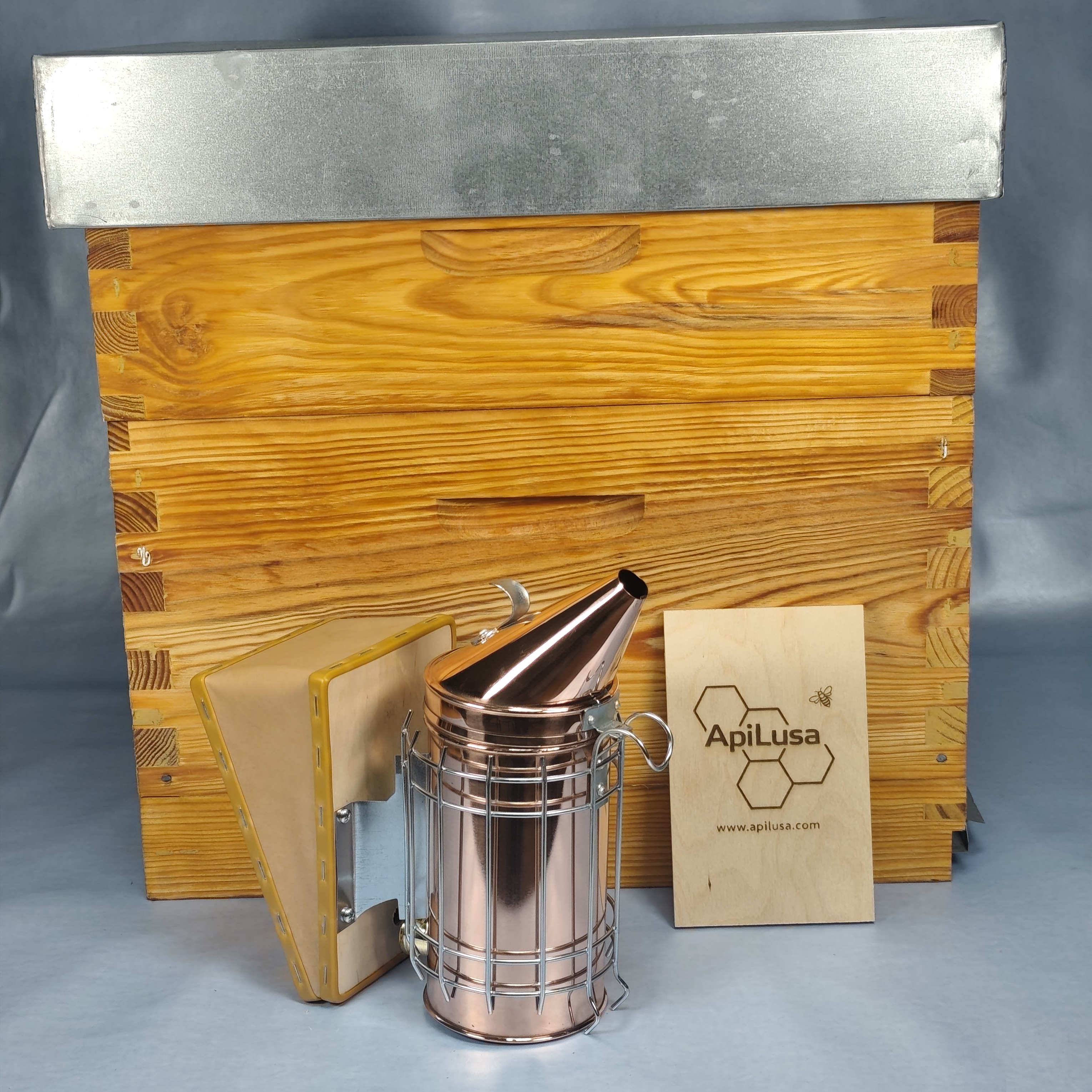 Large Copper Bee Smoker with Heat Shield