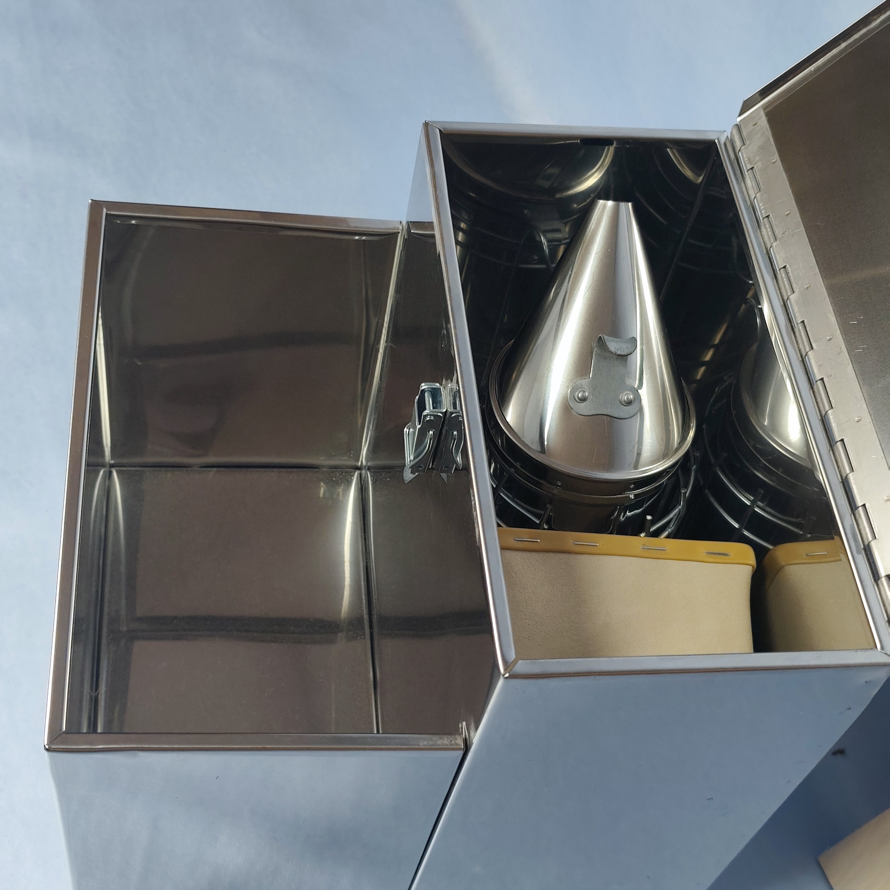 Stainless Steel Transport Box with Tool Compartment
