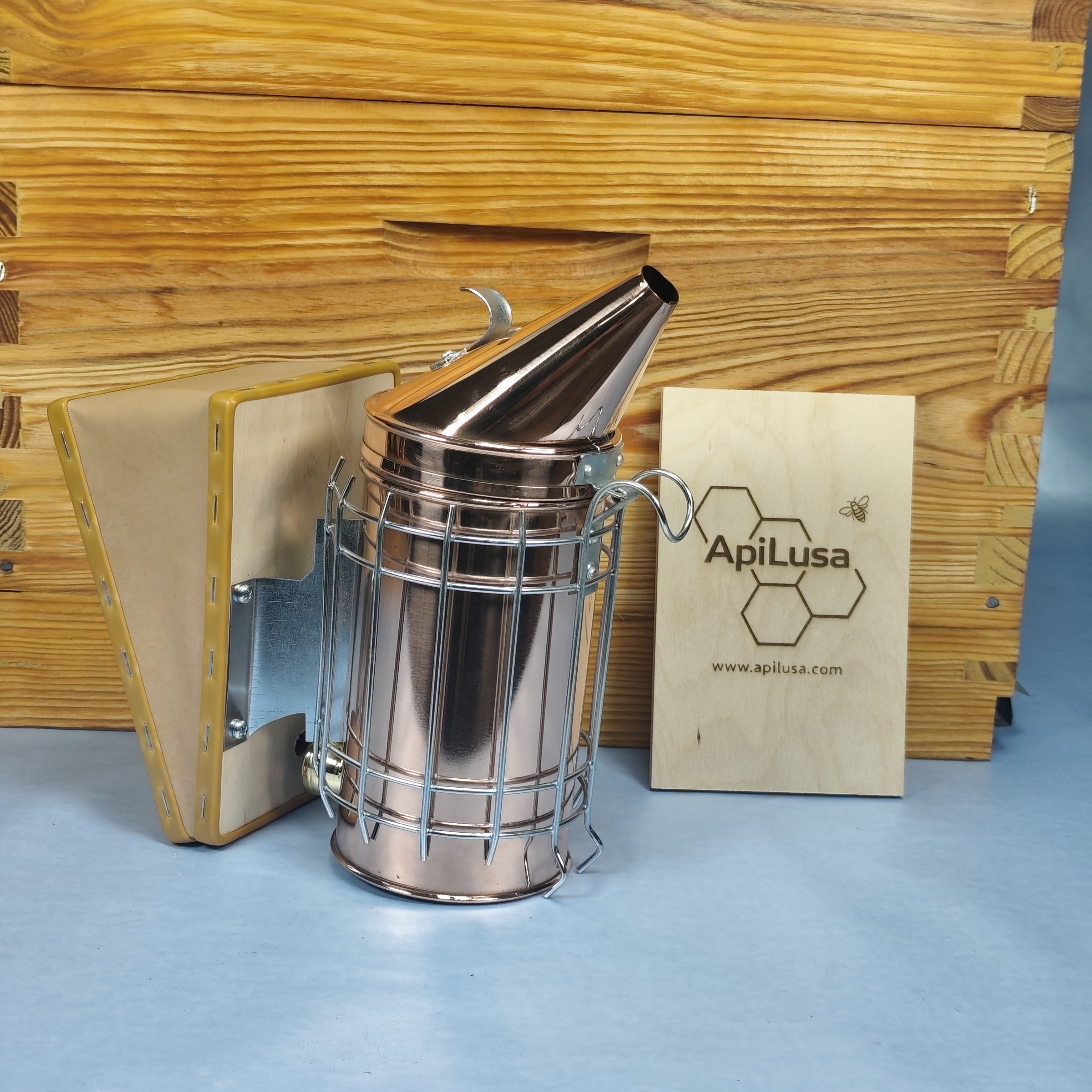 Large Copper Bee Smoker with Heat Shield