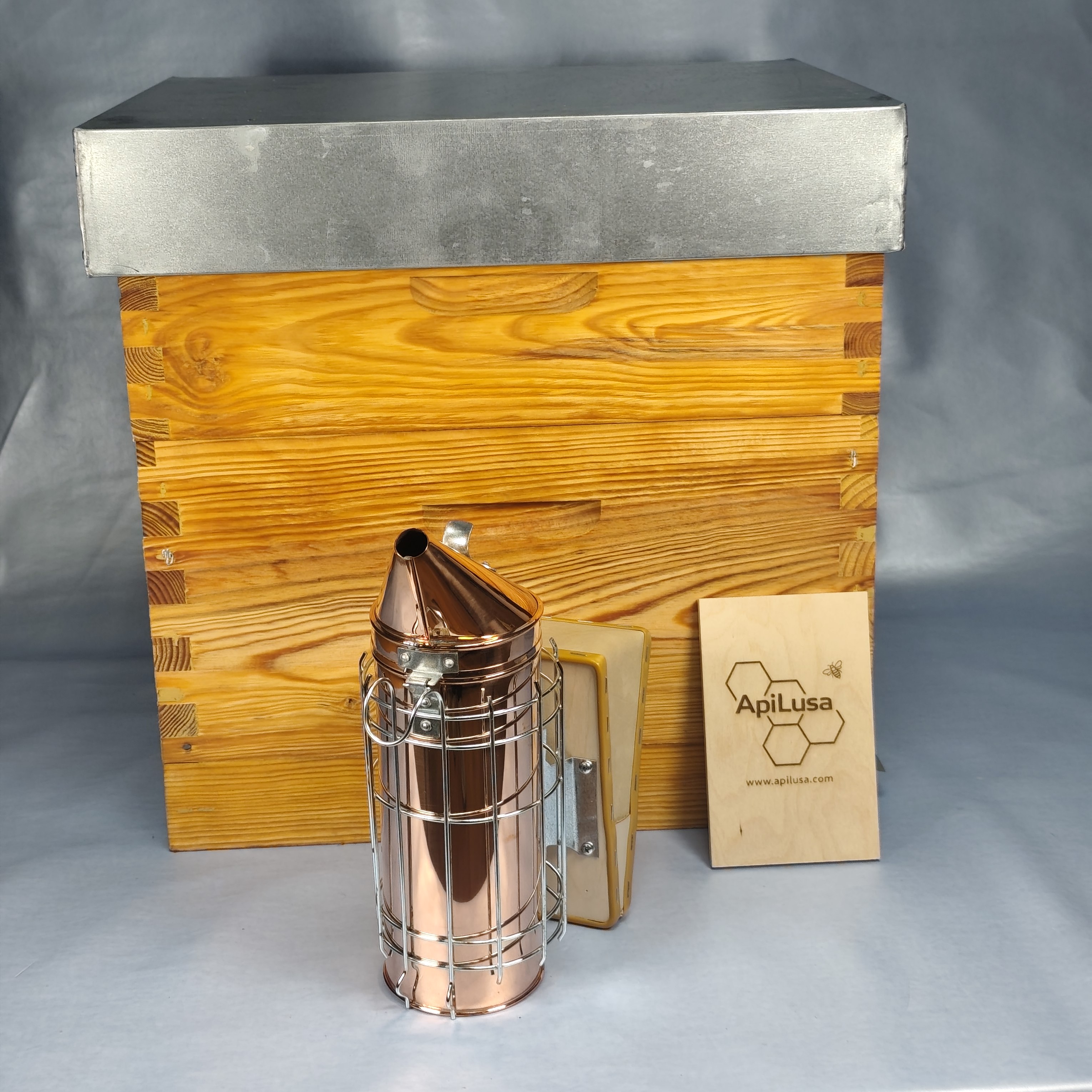 Giant Copper Bee Smoker with Heat Shield
