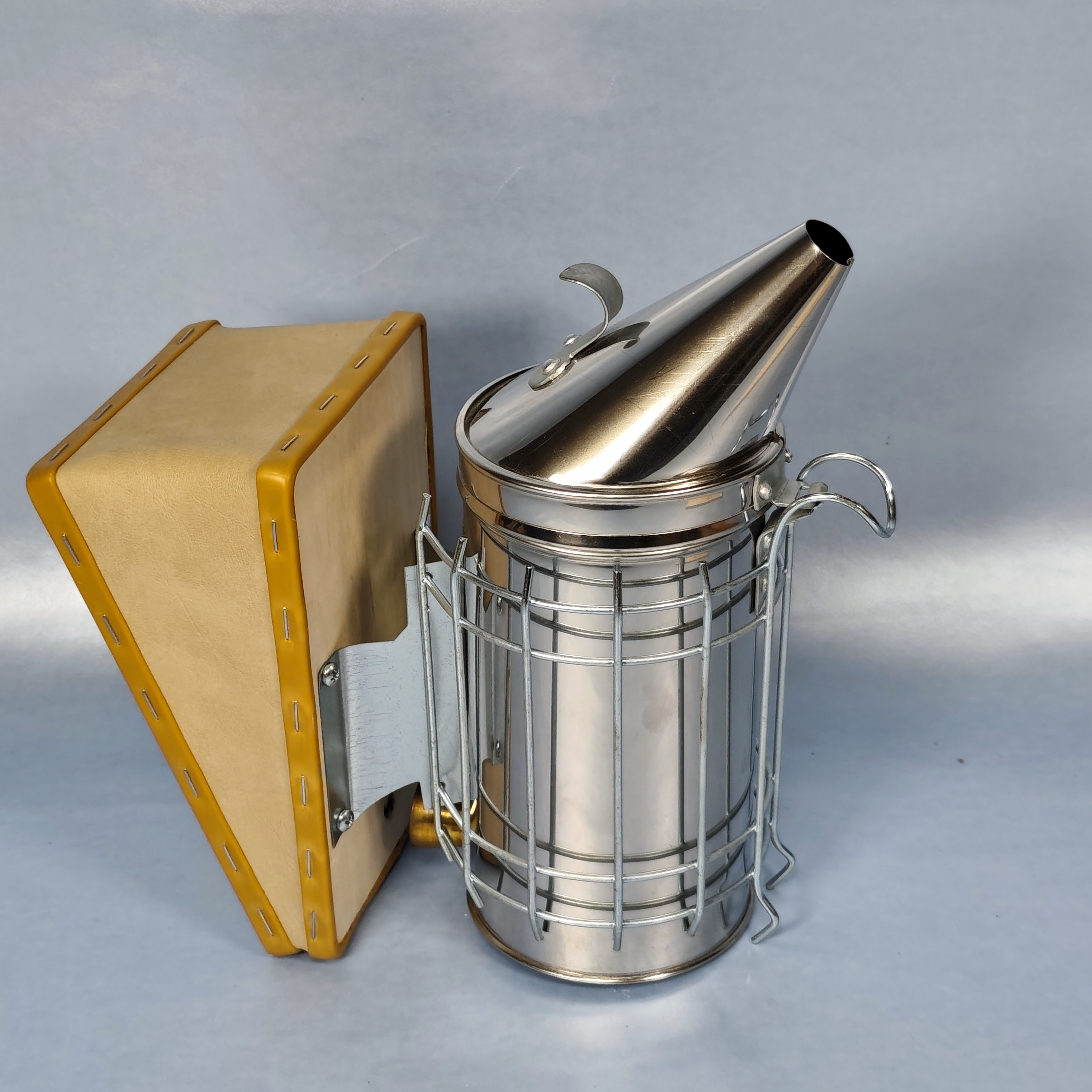 Large Stainless Steel Bee Smoker with Heat Shield