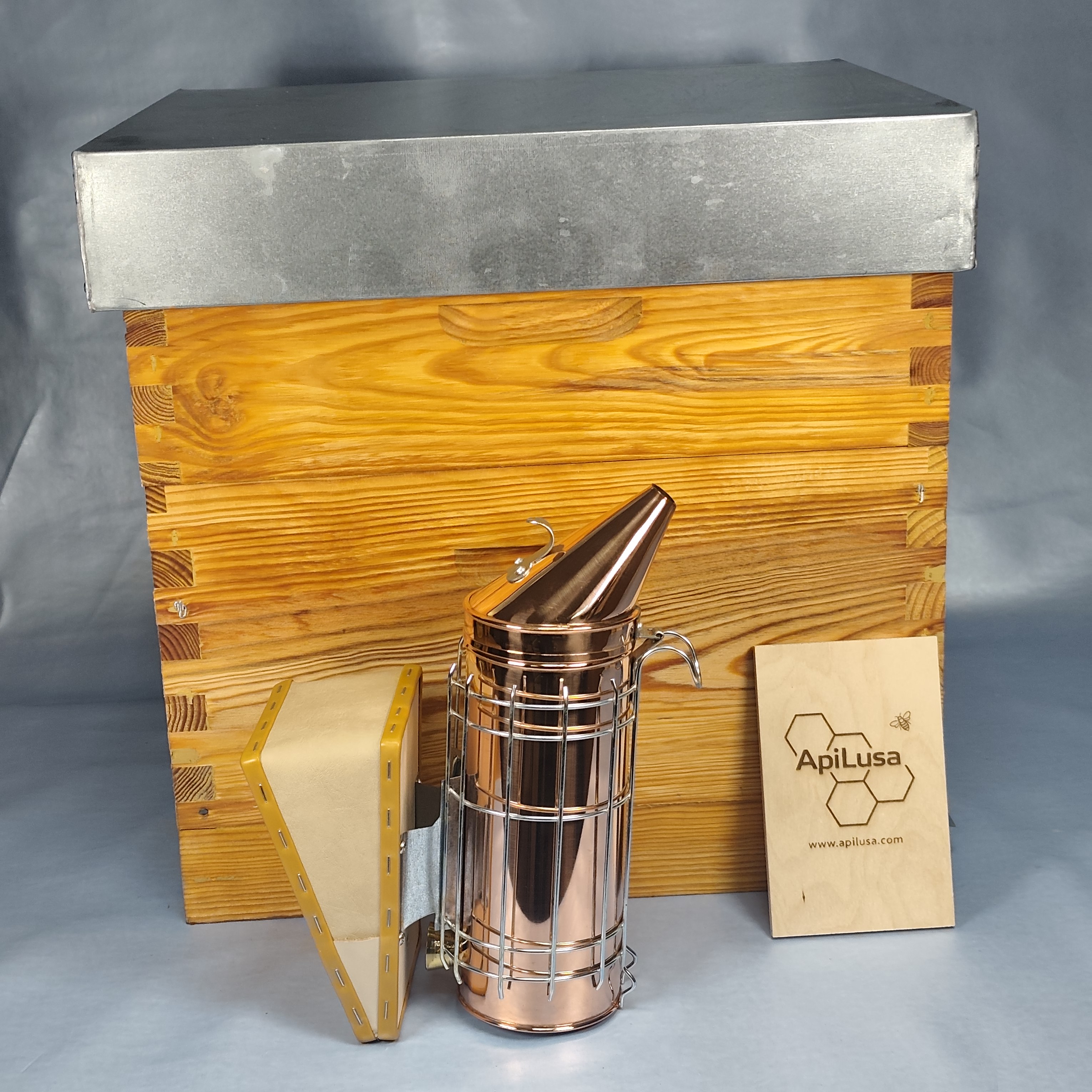 Giant Copper Bee Smoker with Heat Shield