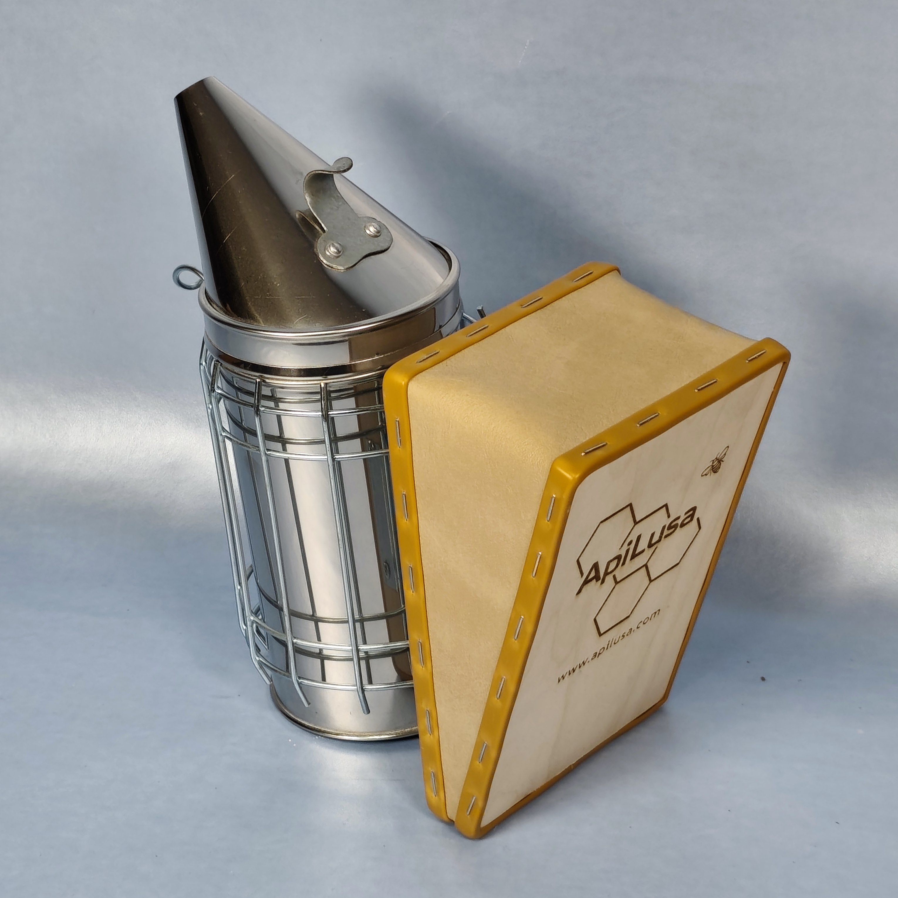 Large Stainless Steel Bee Smoker with Heat Shield