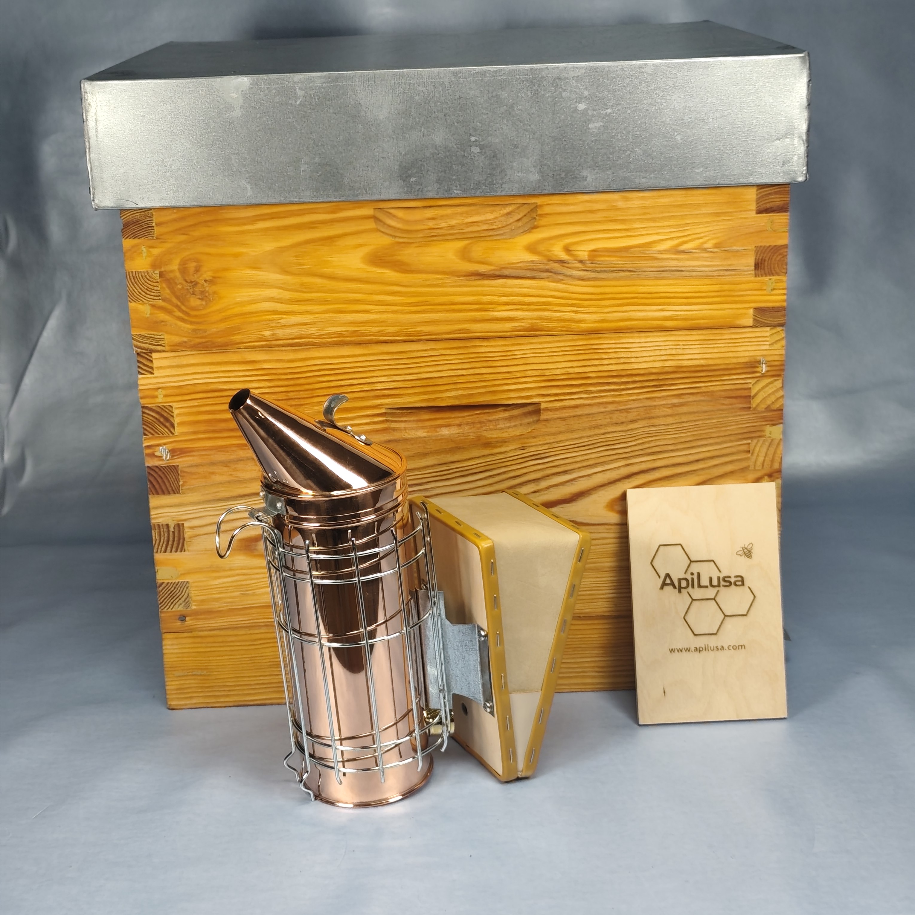 Giant Copper Bee Smoker with Heat Shield