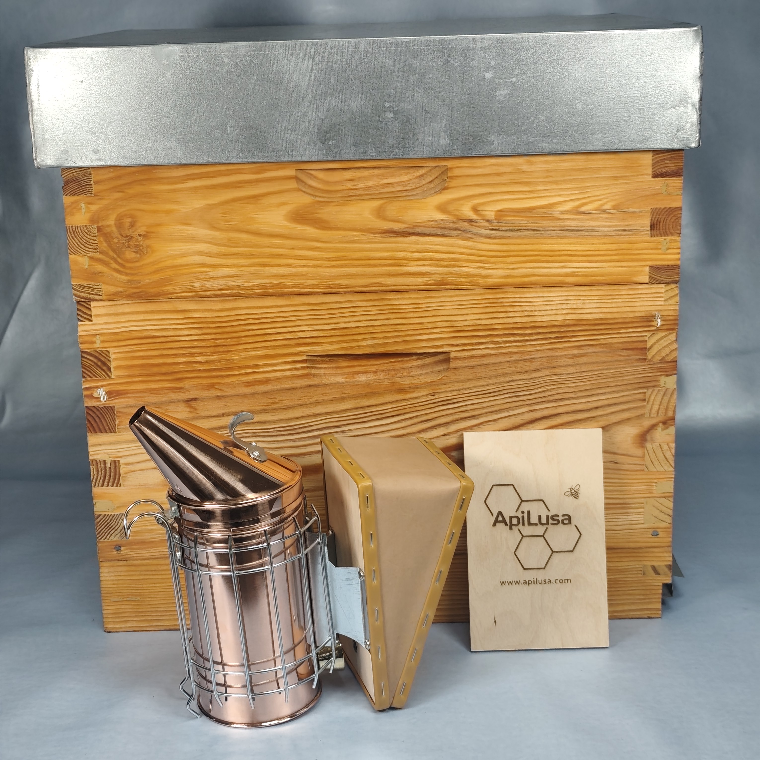 Large Copper Bee Smoker with Heat Shield