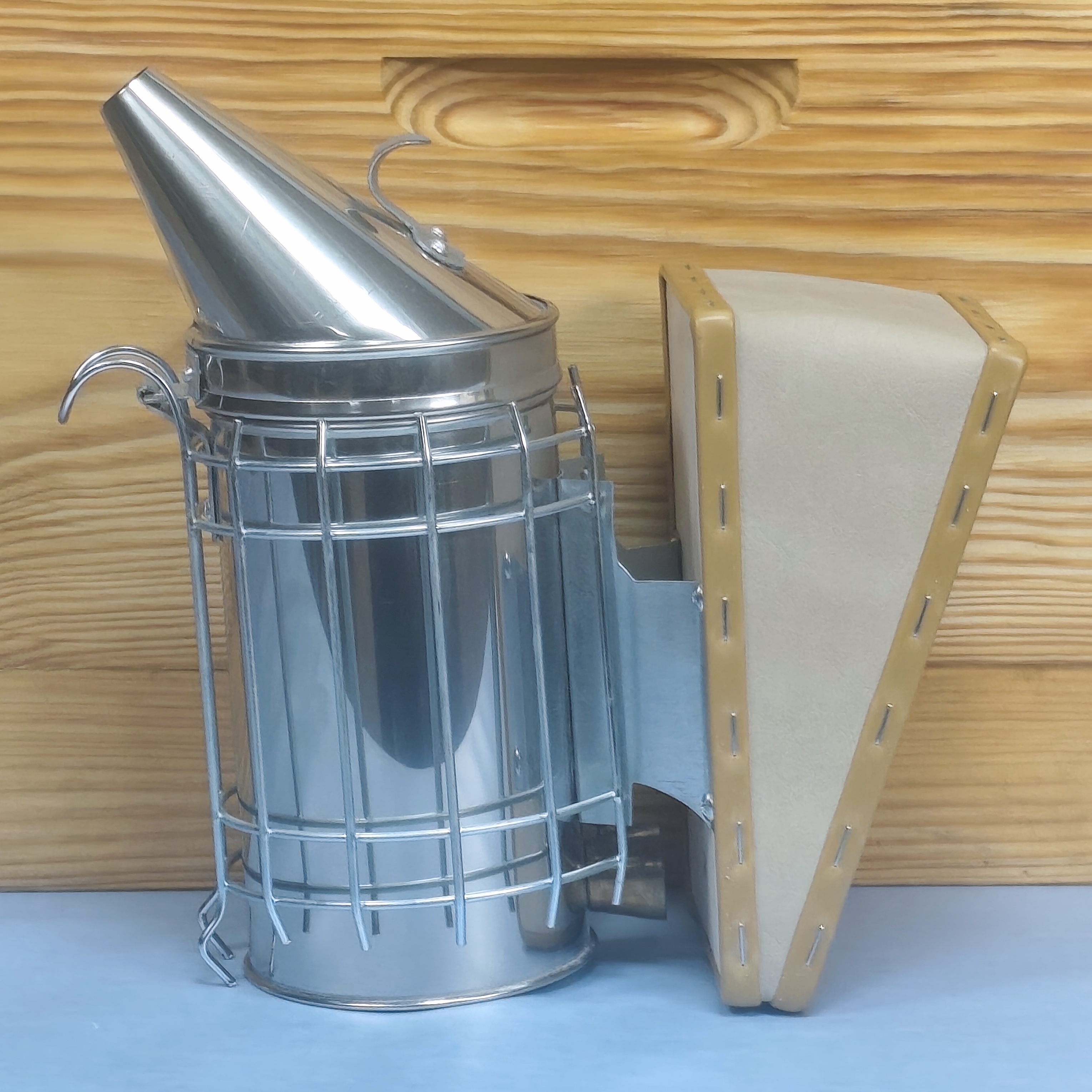 Large Stainless Steel Bee Smoker with Heat Shield