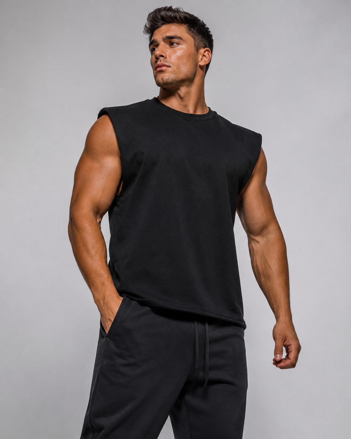3012 - Playera Drop Shoulder Knit Cut-off