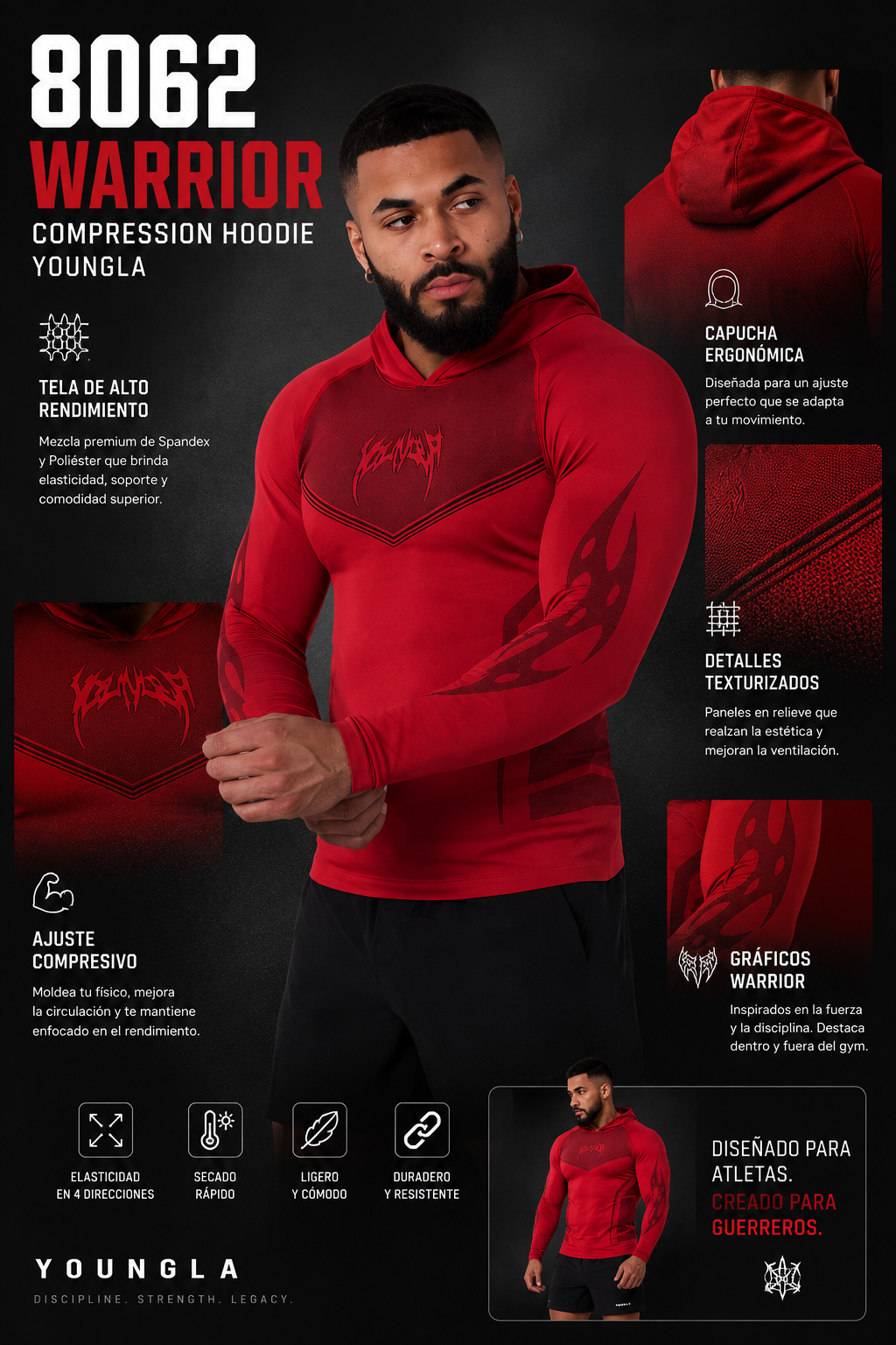8062 - Warrior Compression Hoodie 