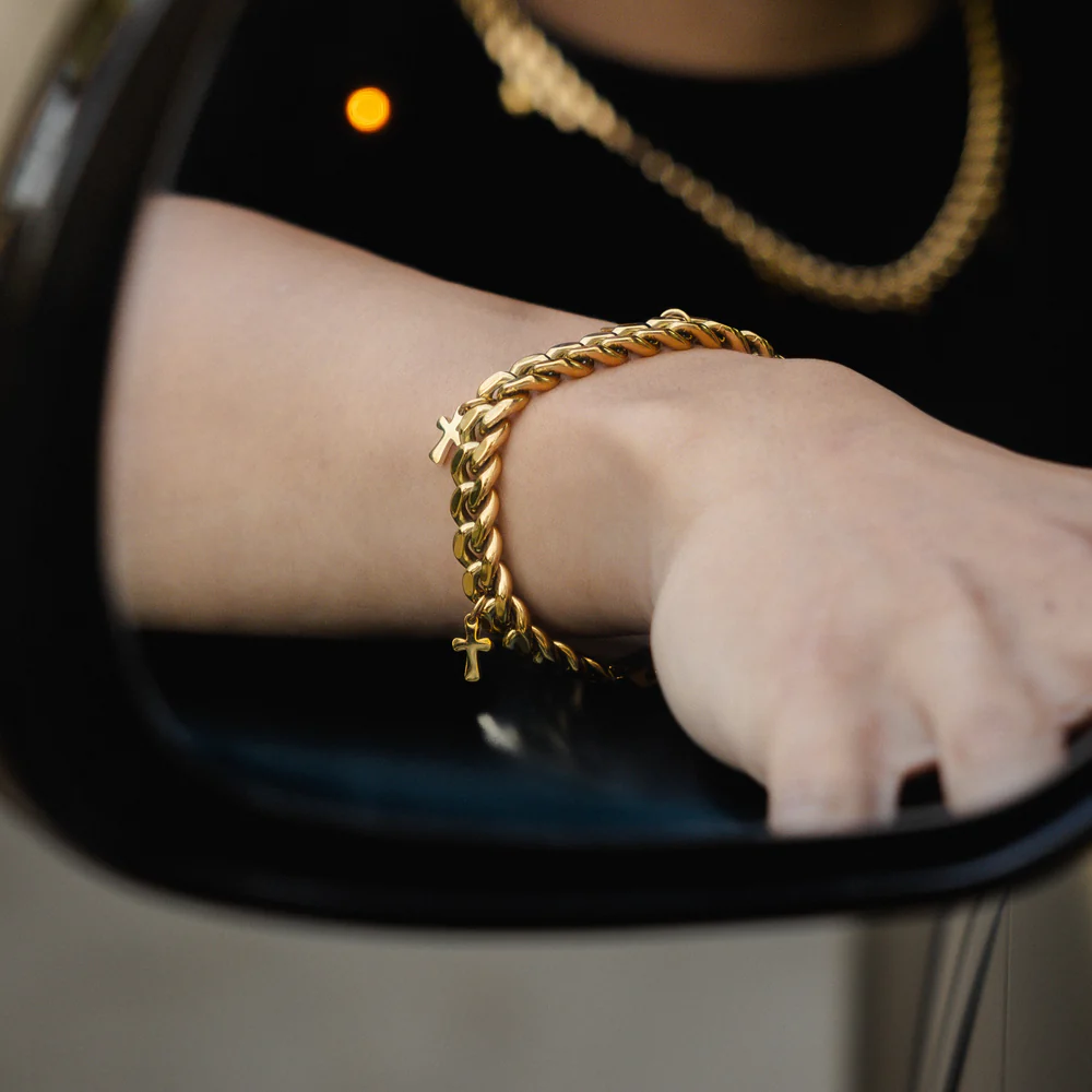 Crossed Cuban Bracelet
