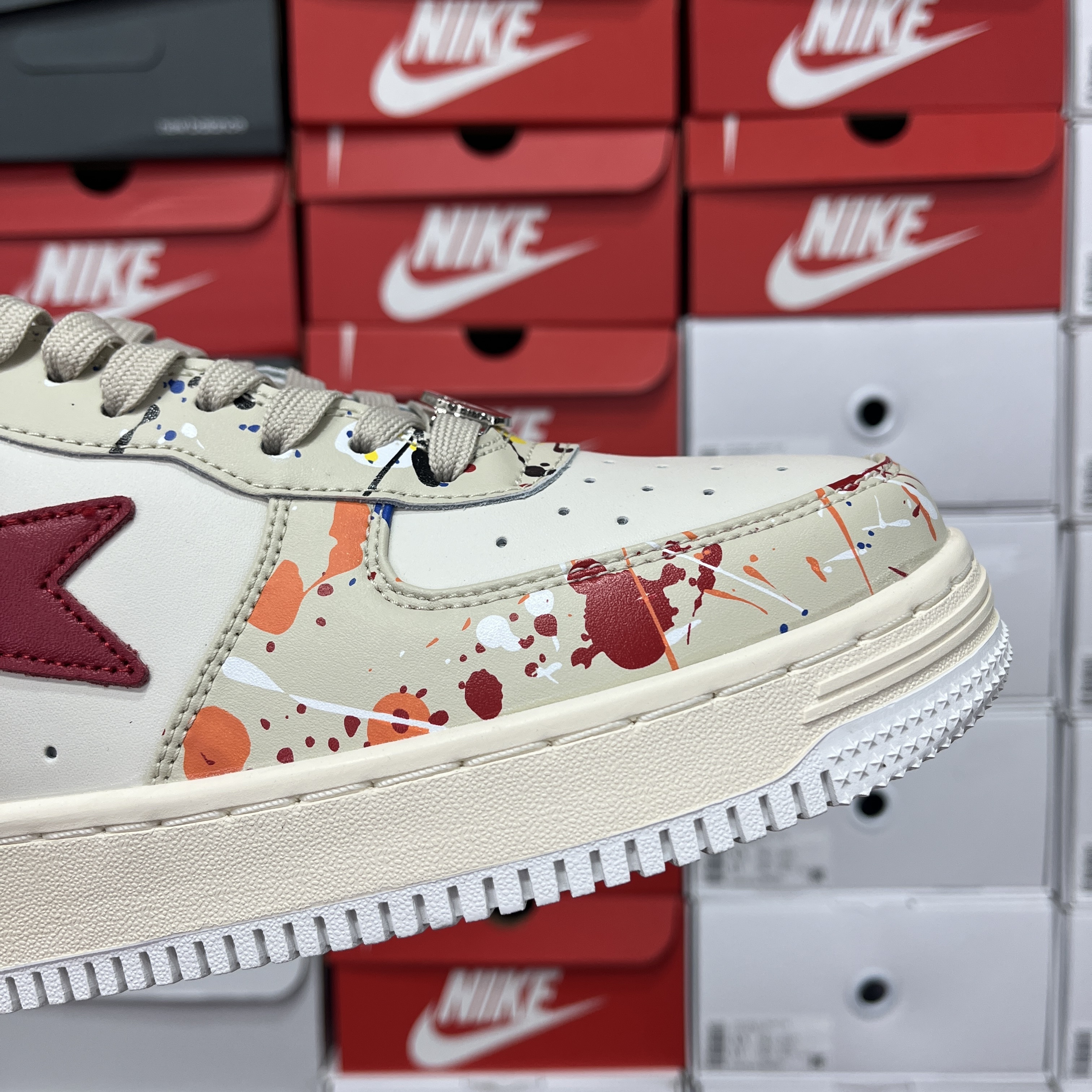 A Bathing Ape Bape Sta Paint Beige