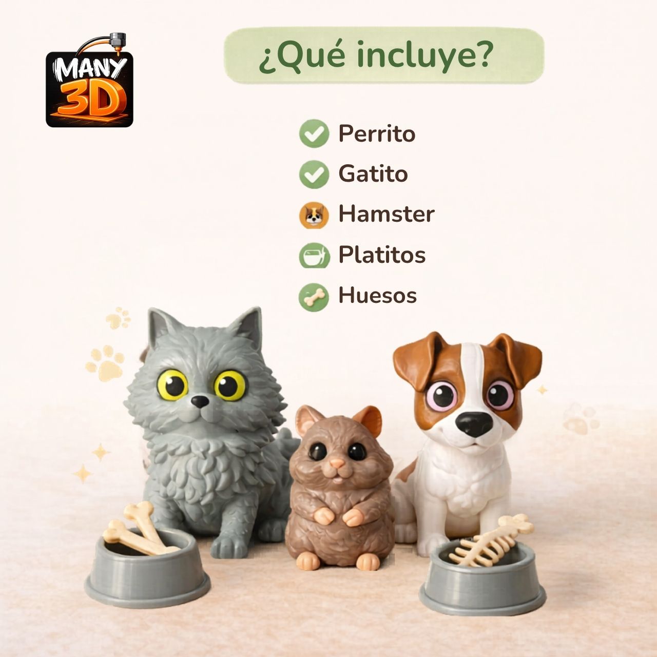 🐾✨ ¡Llegaron las Mascotas Amigas de Many3D!