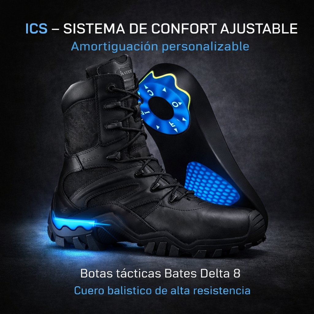 Botas Tacticas Bates Delta 8 Tecnología Ics Cuero Balístico
