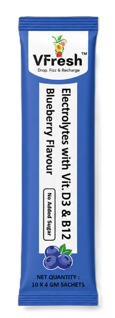 Vfreshlife -  Electrolytes with vit. D3 & B12 (Blueberry)