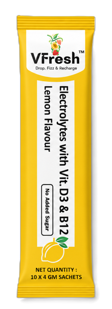 Vfresh life - Electrolytes with vit. D3 & B12 (Lemon)