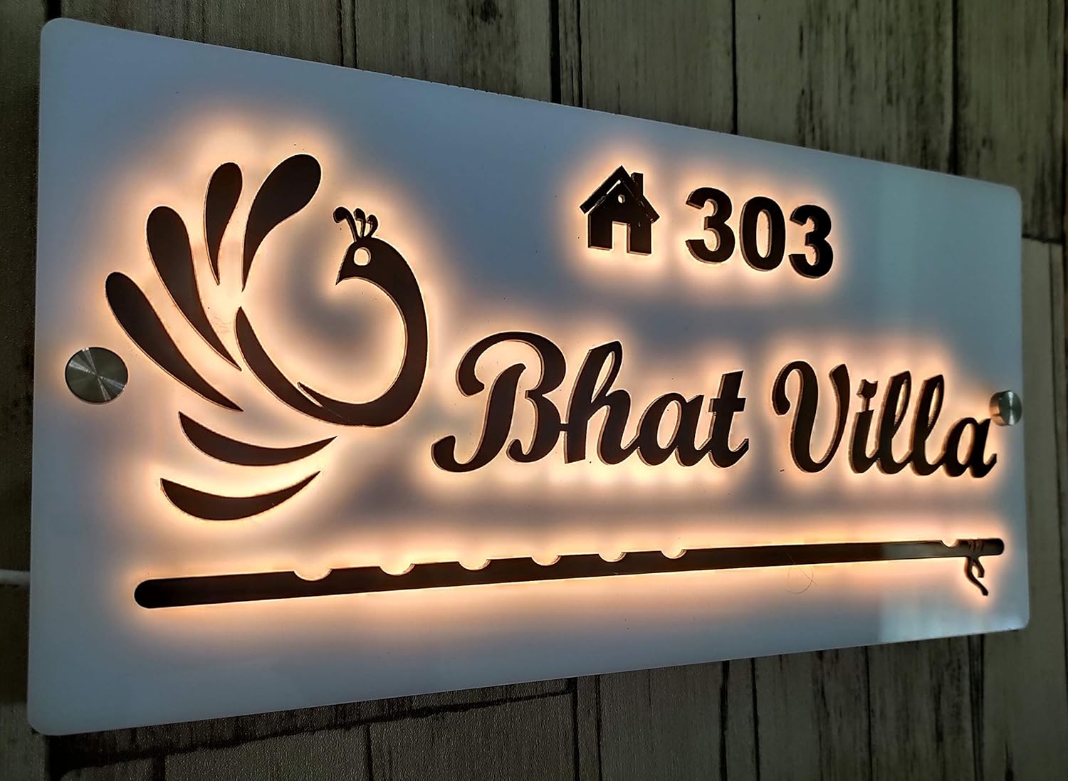 LED Acrylic House Name Plate Custom